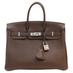 Hermès Espresso Togo 25 cm Birkin with Palladium