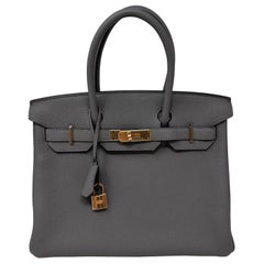 Hermes Etain Birkin 30 Bag