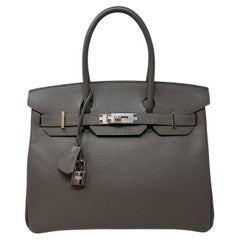 Used Hermes Etain Birkin 30 Bag 