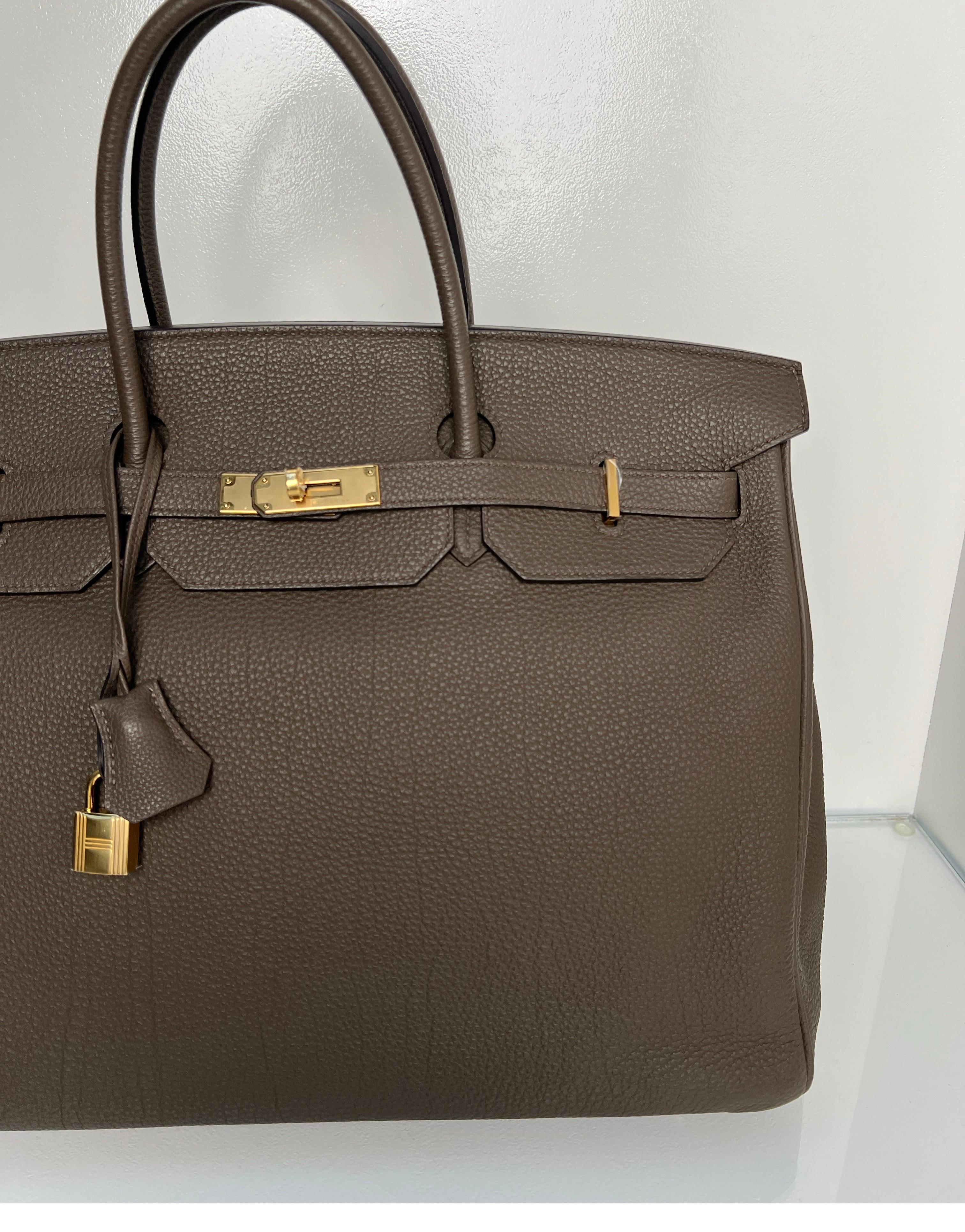 Black Hermes Etain Birkin 40 Bag