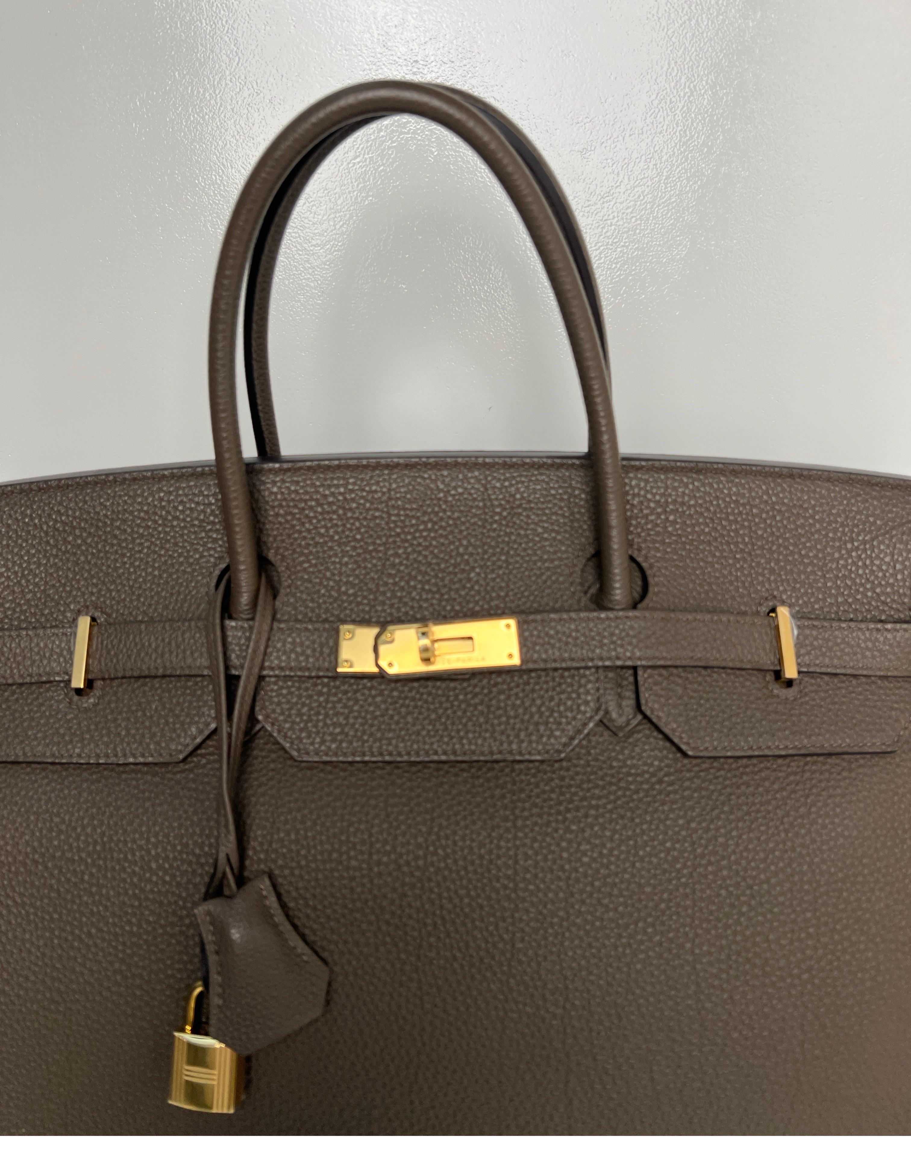 Hermes Etain Birkin 40 Bag In Excellent Condition In Athens, GA