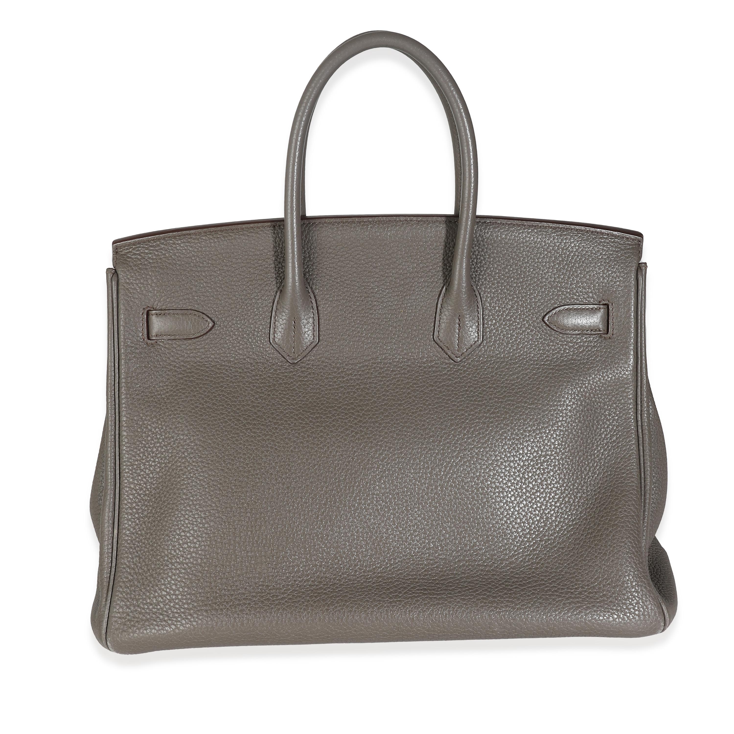 Hermès Étain Clemence Graphite Gris Fonce Lizard Club Birkin 35 PBHW 2