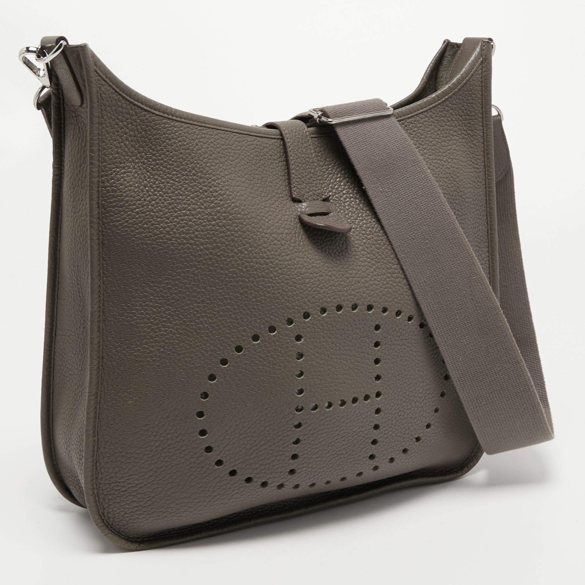 Women's Hermes Etain Clemence Leather Evelyne III GM Bag