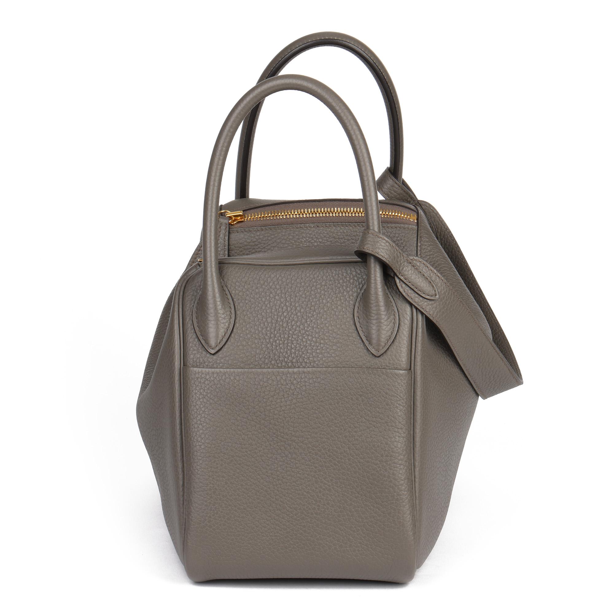 Hermes Etain Clemence Leather Lindy 30cm  3