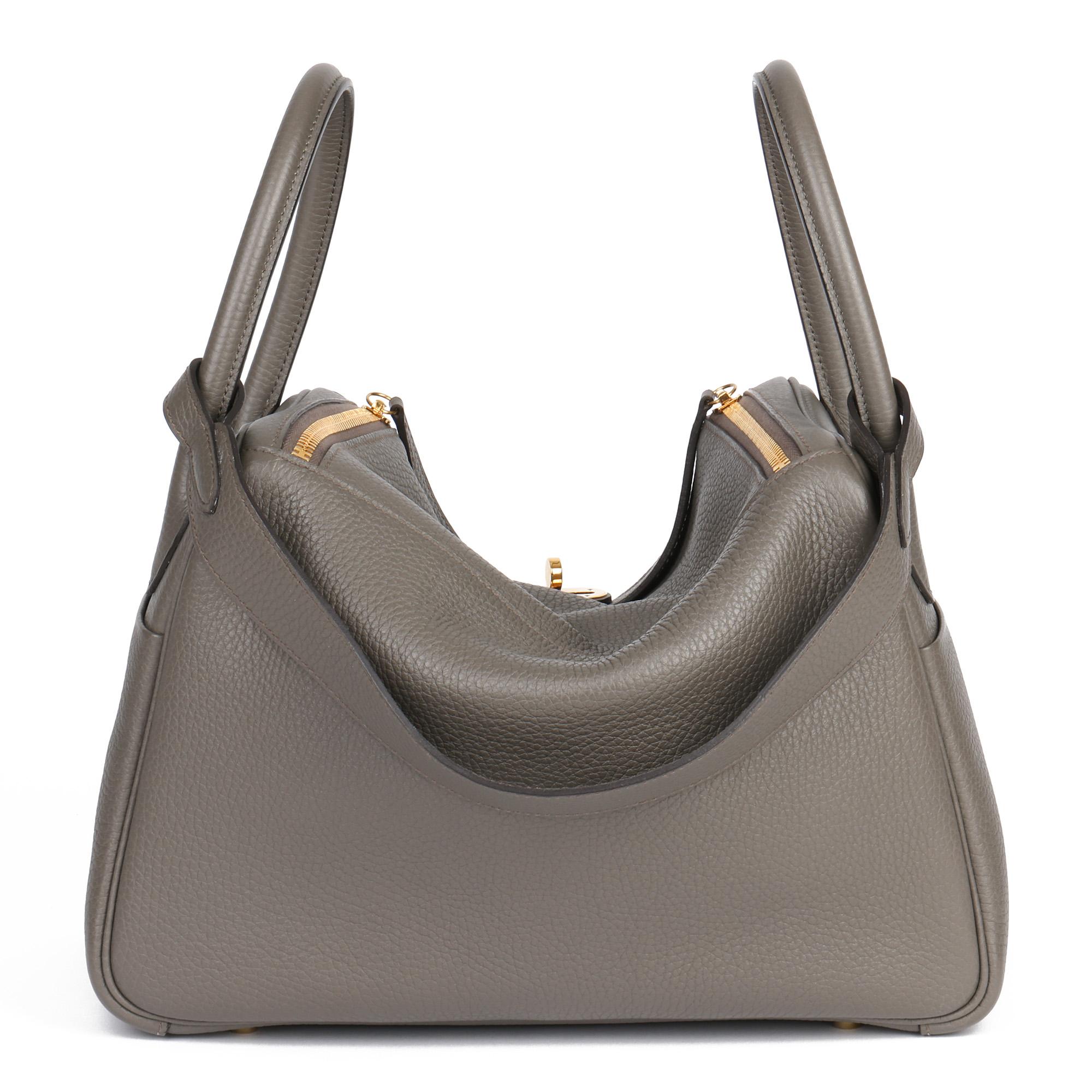 Hermes Etain Clemence Leather Lindy 30cm  5