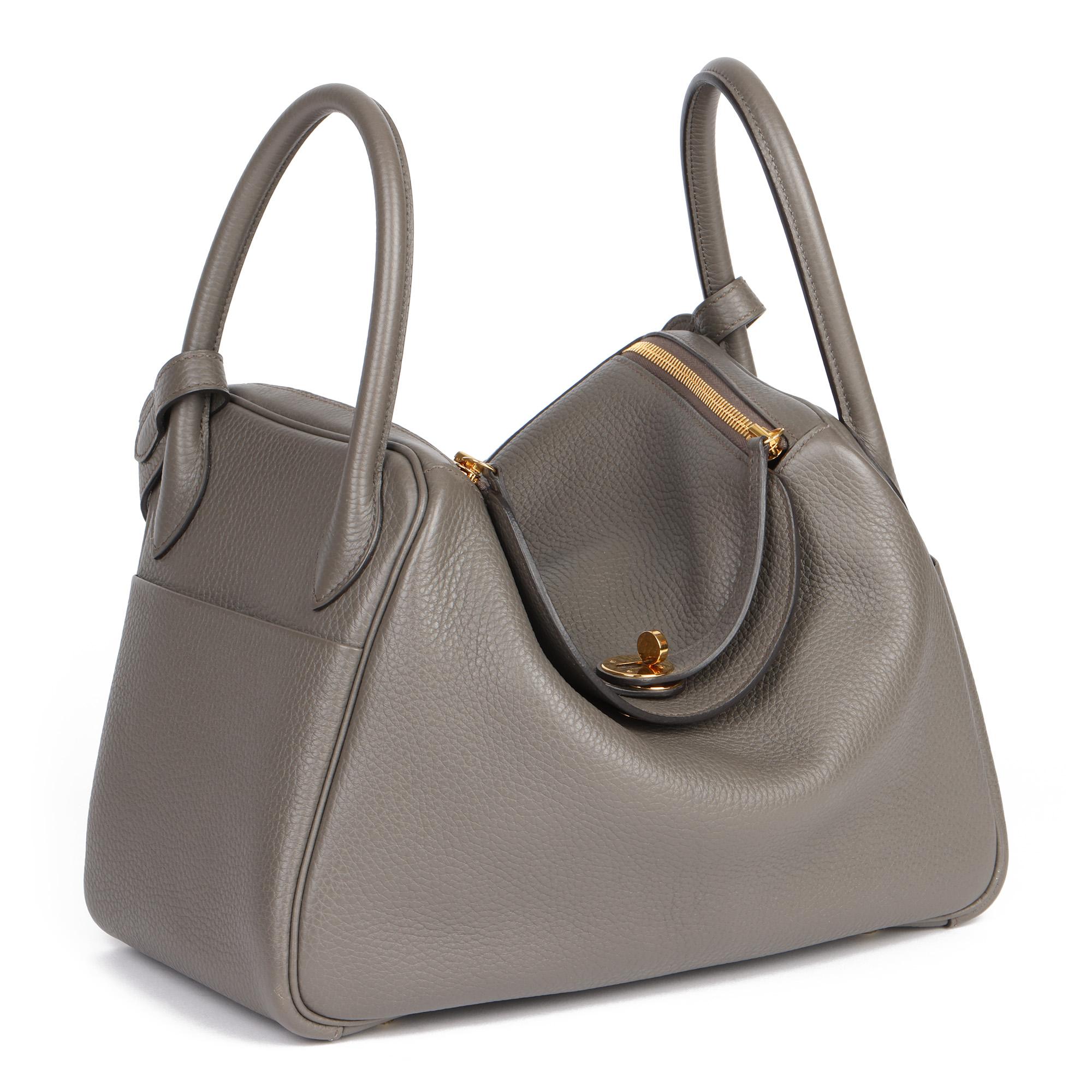 Hermes Etain Clemence Leather Lindy 30cm  1