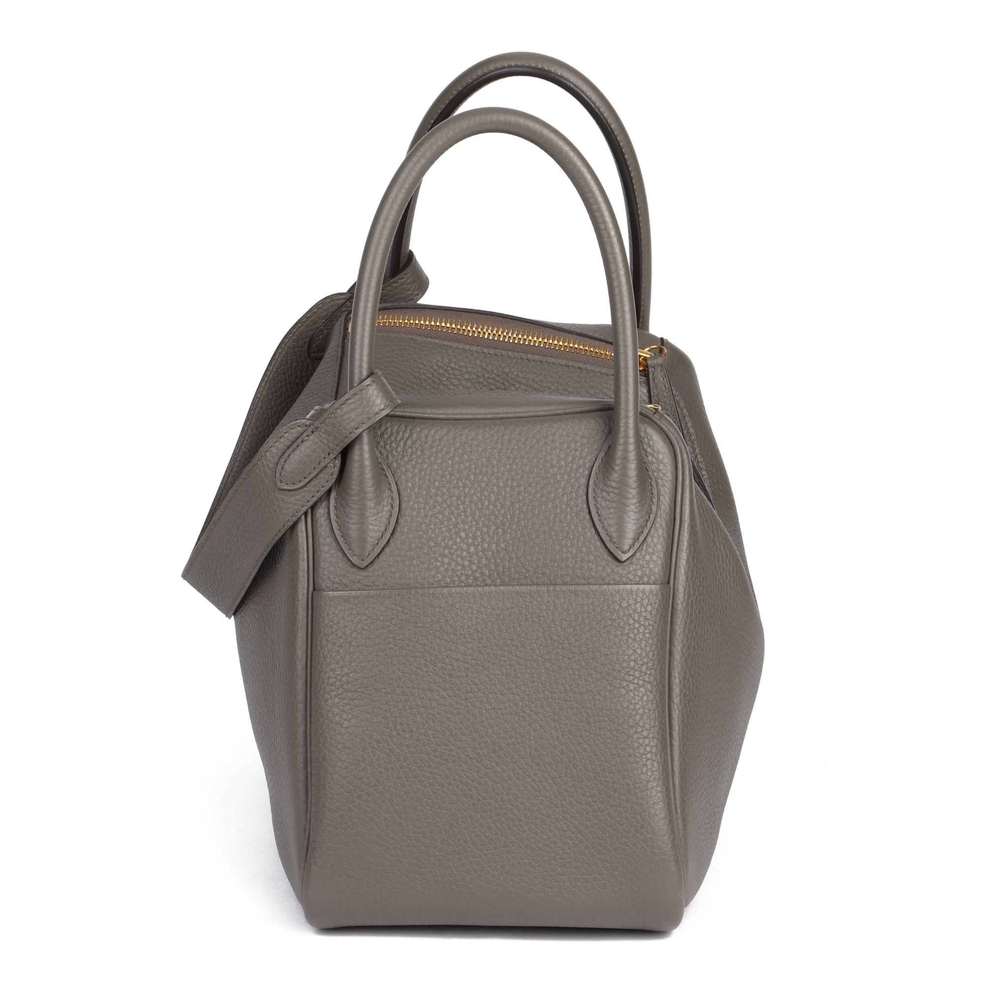 Hermes Etain Clemence Leather Lindy 30cm  2