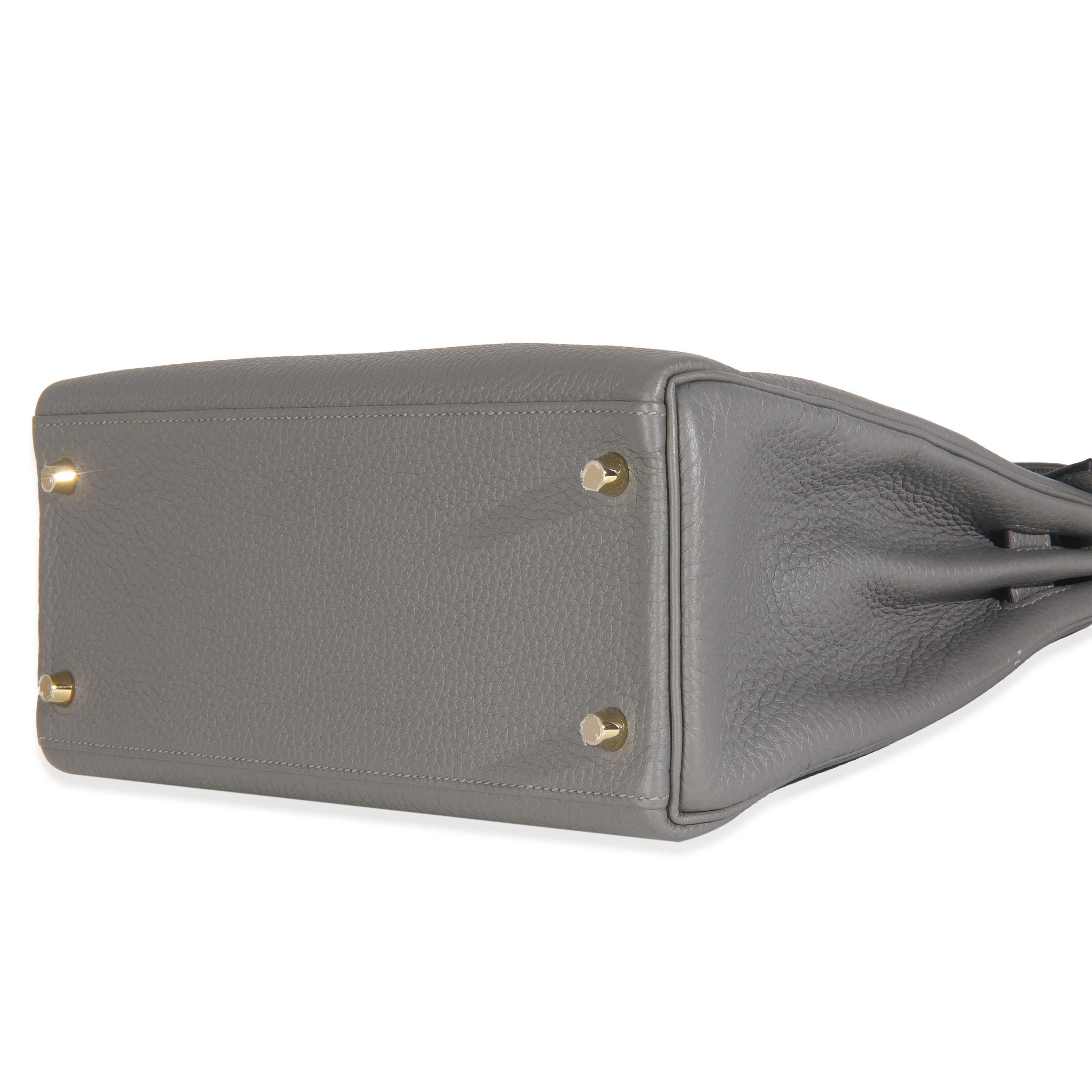 Grigio Hermès Etain Clemence Retourne Kelly 28 GHW in vendita