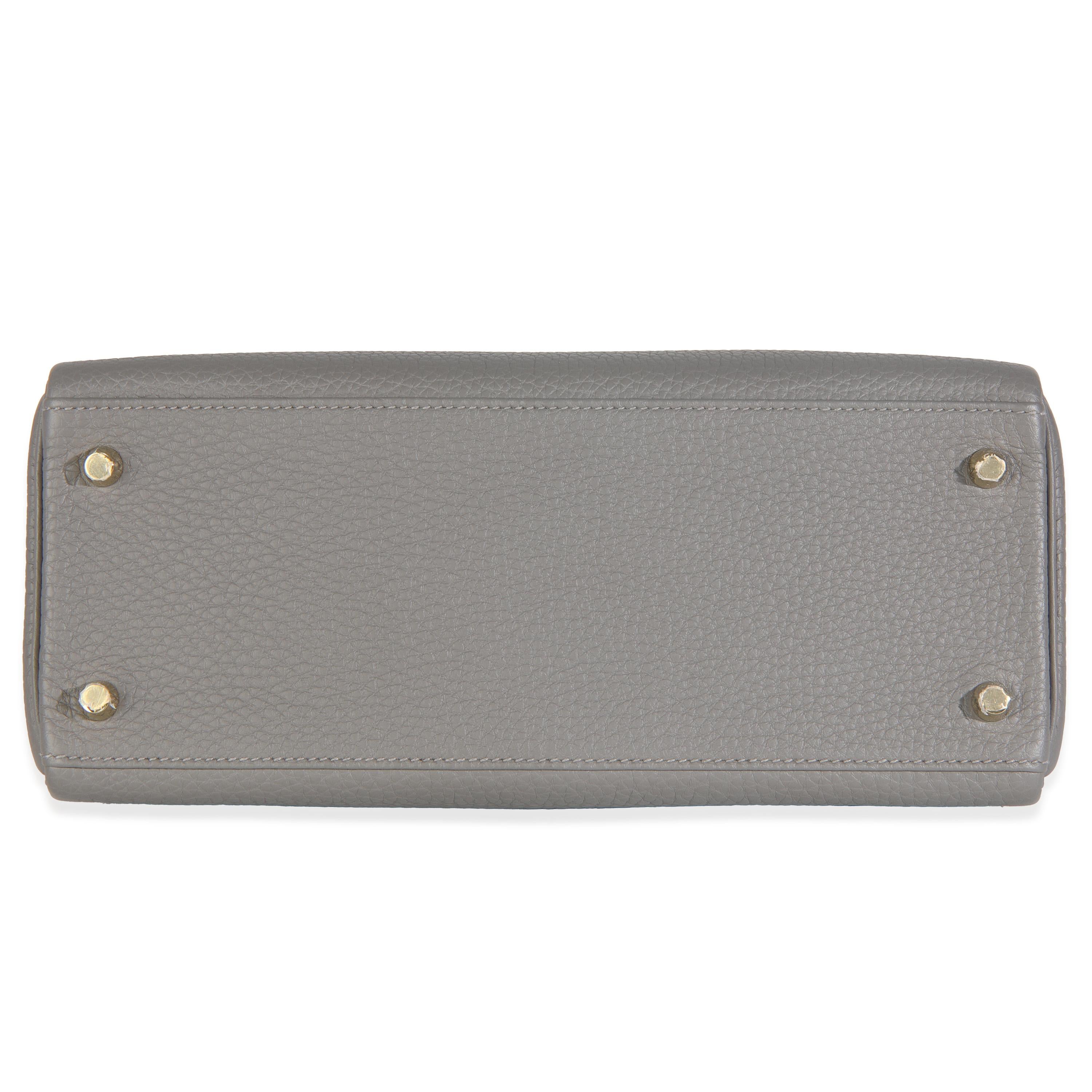 Hermès Etain Clemence Retourne Kelly 28 GHW In condizioni Nuovo in vendita a New York, NY