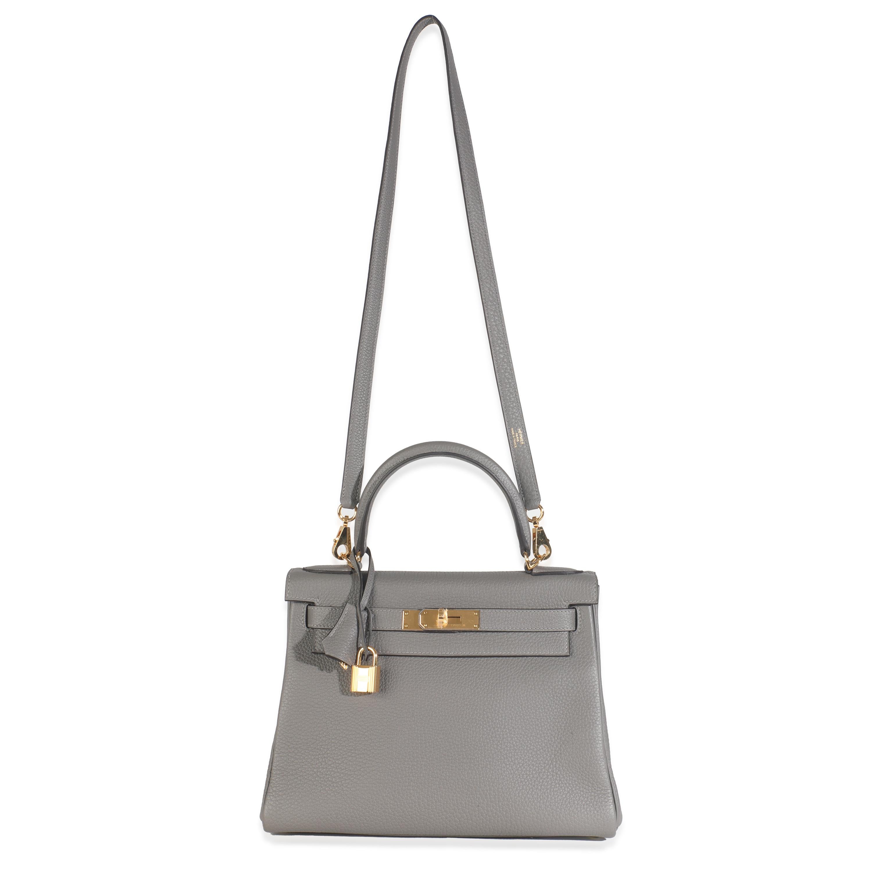 Hermès Etain Clemence Retourne Kelly 28 GHW in vendita 1