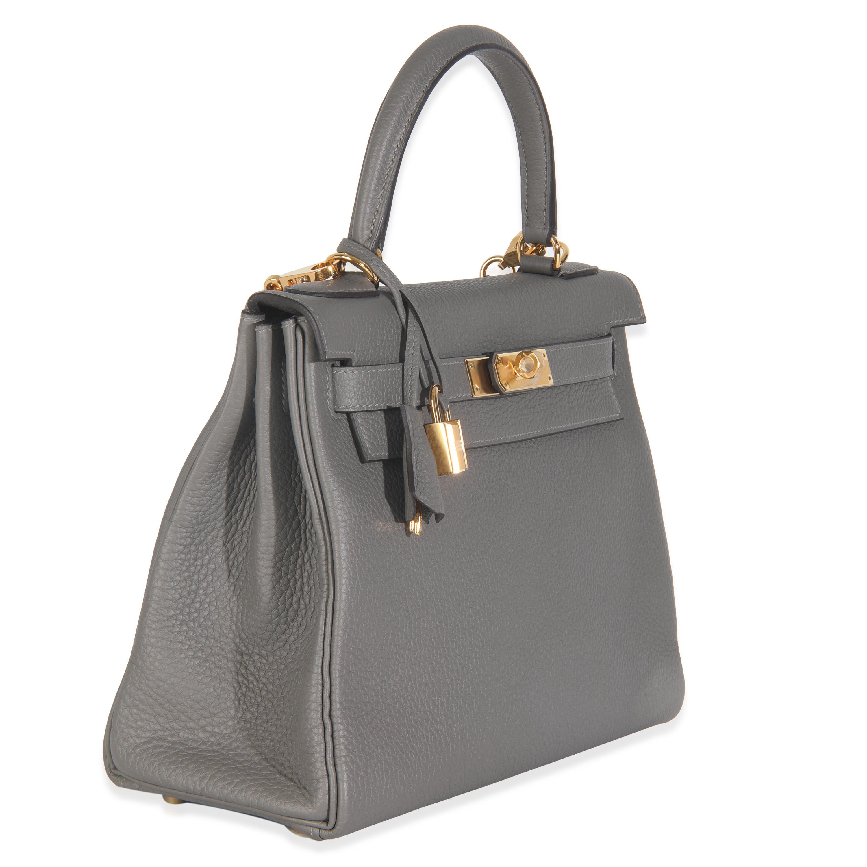 Hermès Etain Clemence Retourne Kelly 28 GHW in vendita 3