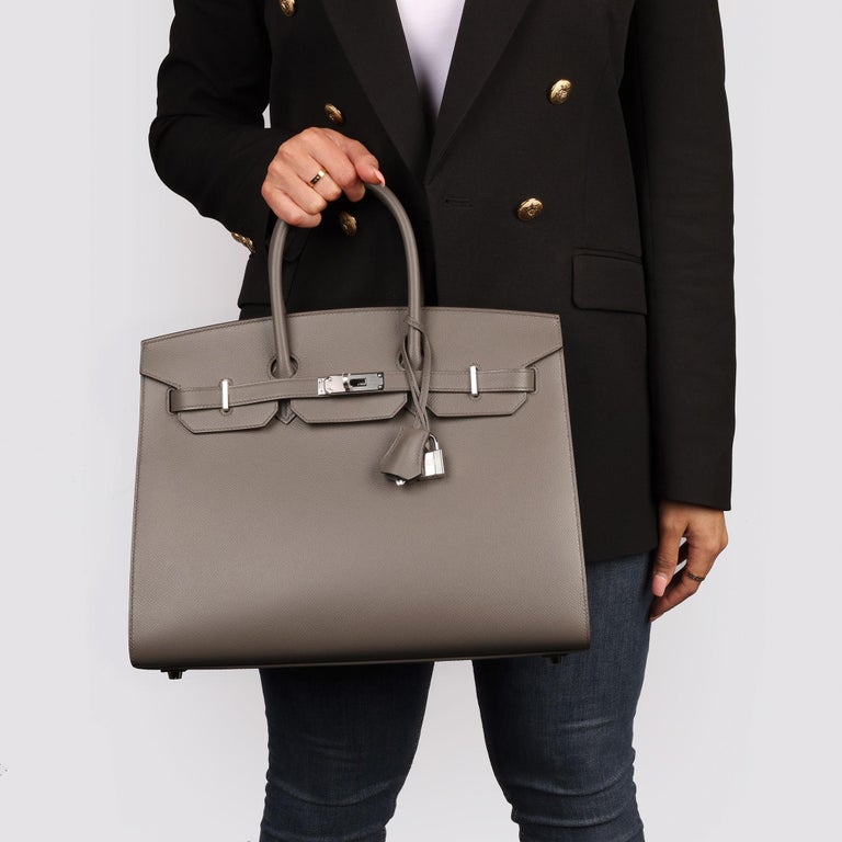 Hermès Etain Epsom Leather Birkin 35cm Sellier at 1stDibs