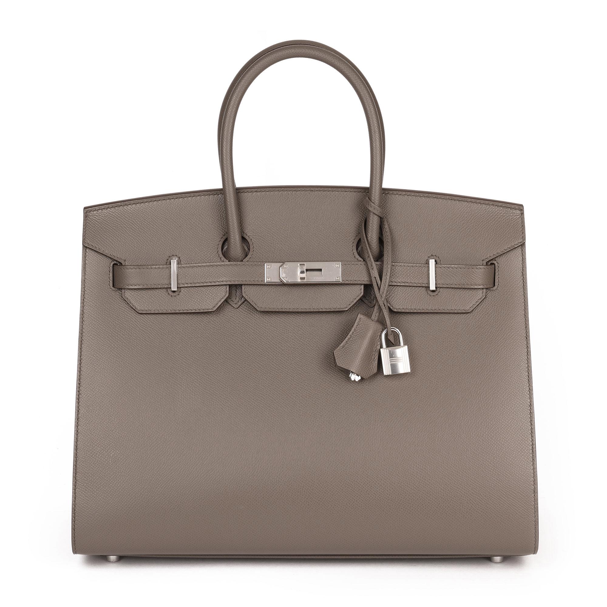 Hermès Etain Epsom Leather Birkin 35cm Sellier at 1stDibs