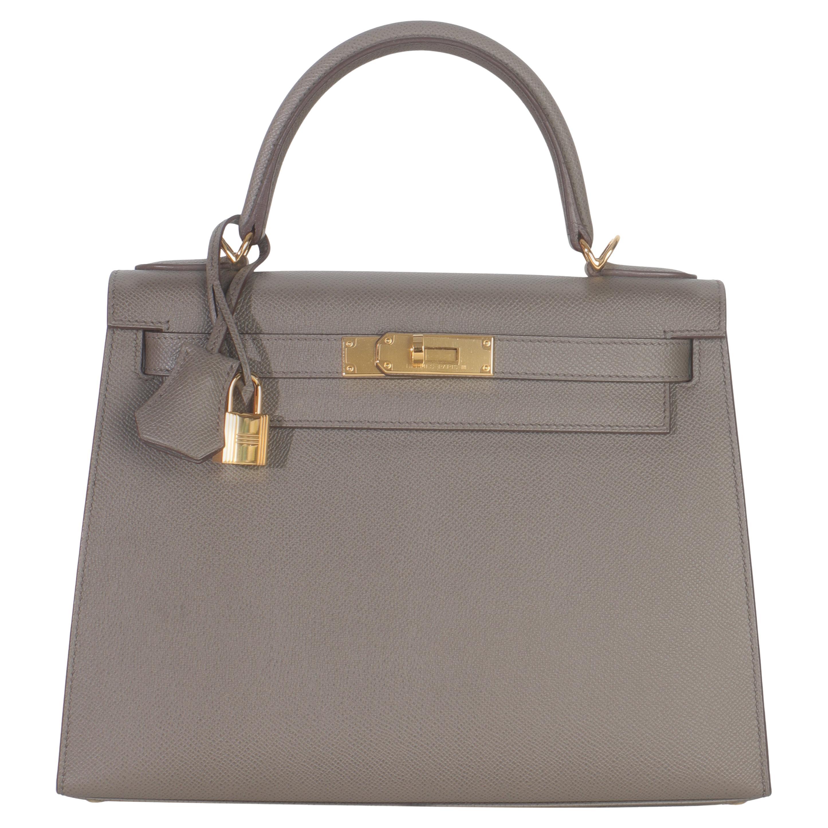 Hermès Etain Epsom Sellier Kelly 28 GHW in vendita