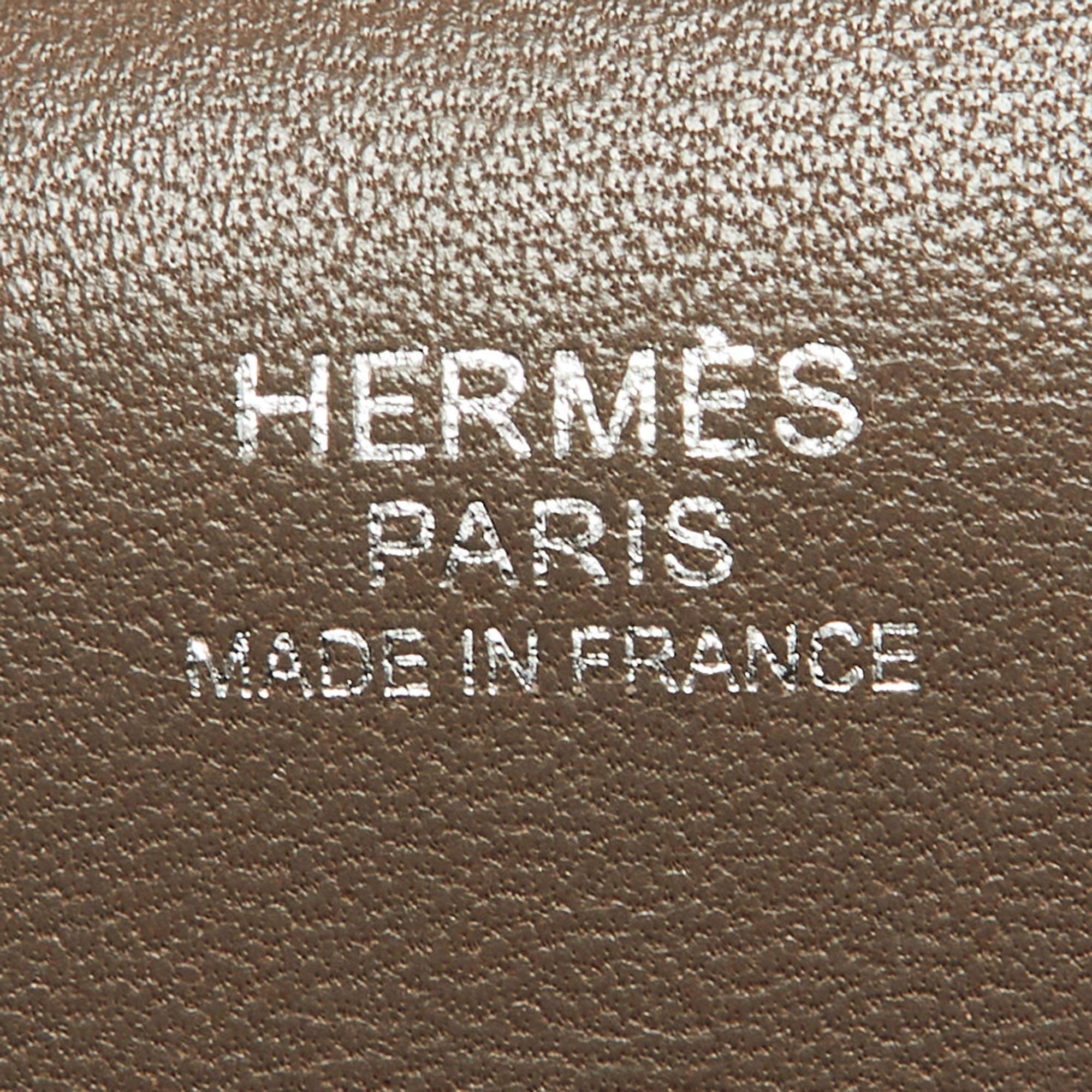 Hermes Etain Evercolor Leather Palladium Finish Toolbox 20 Bag 7