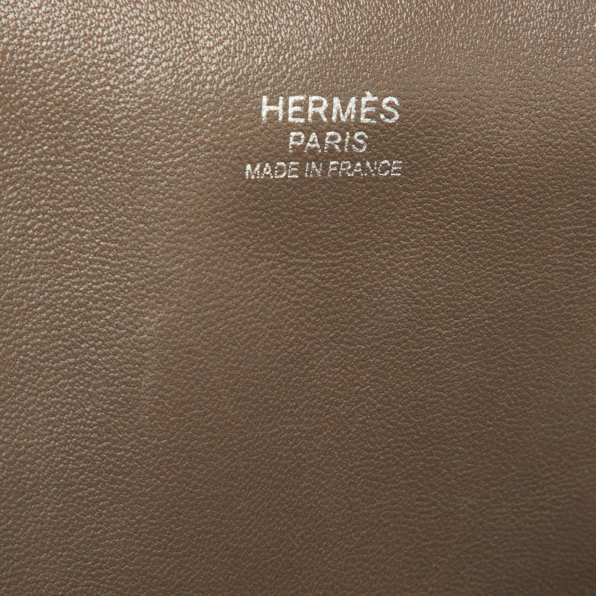 Hermes Etain Evercolor Leather Palladium Finish Toolbox 20 Bag 1
