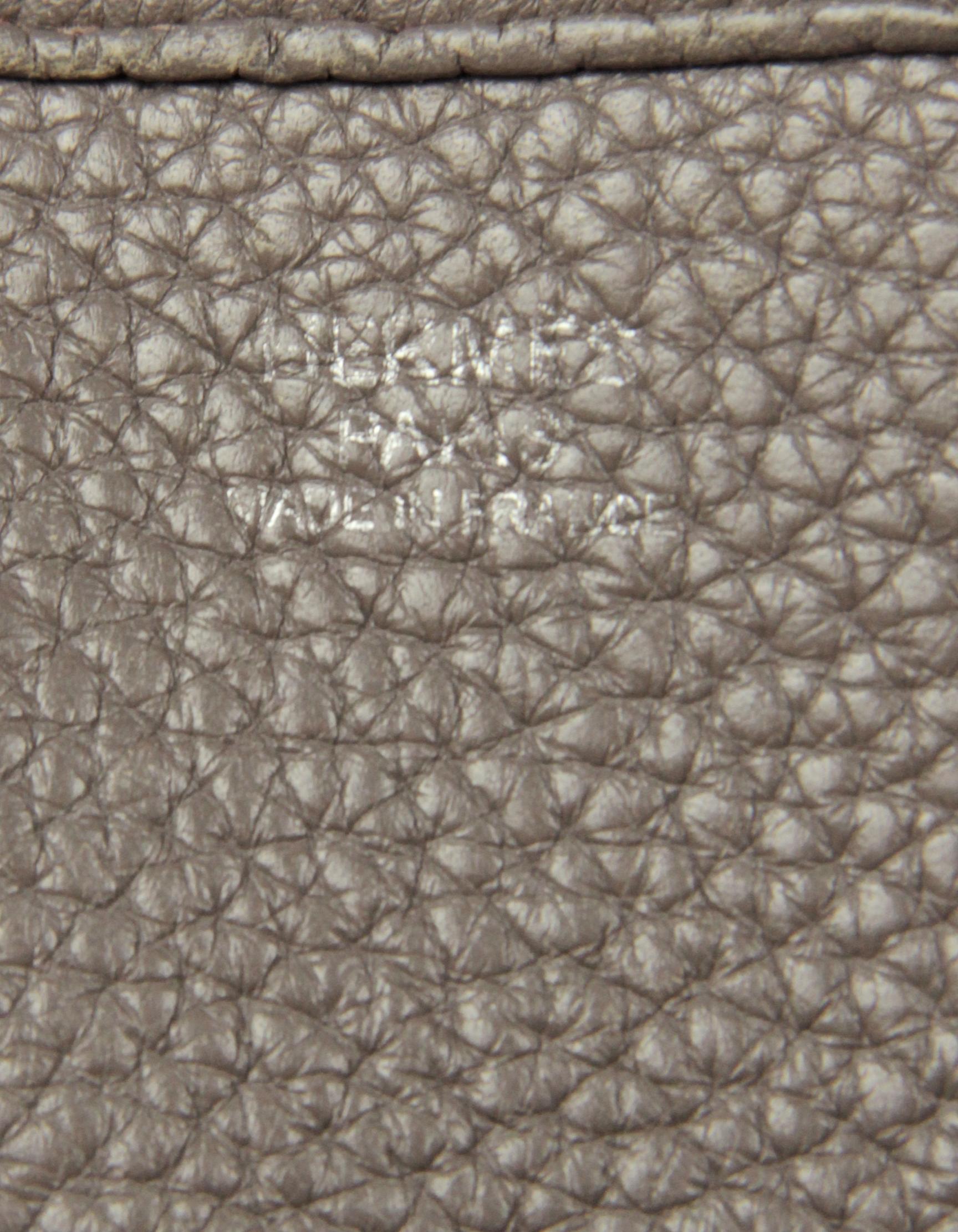 Hermes Etain Grey Clemence Leather Evelyne III GM Messenger Bag 1