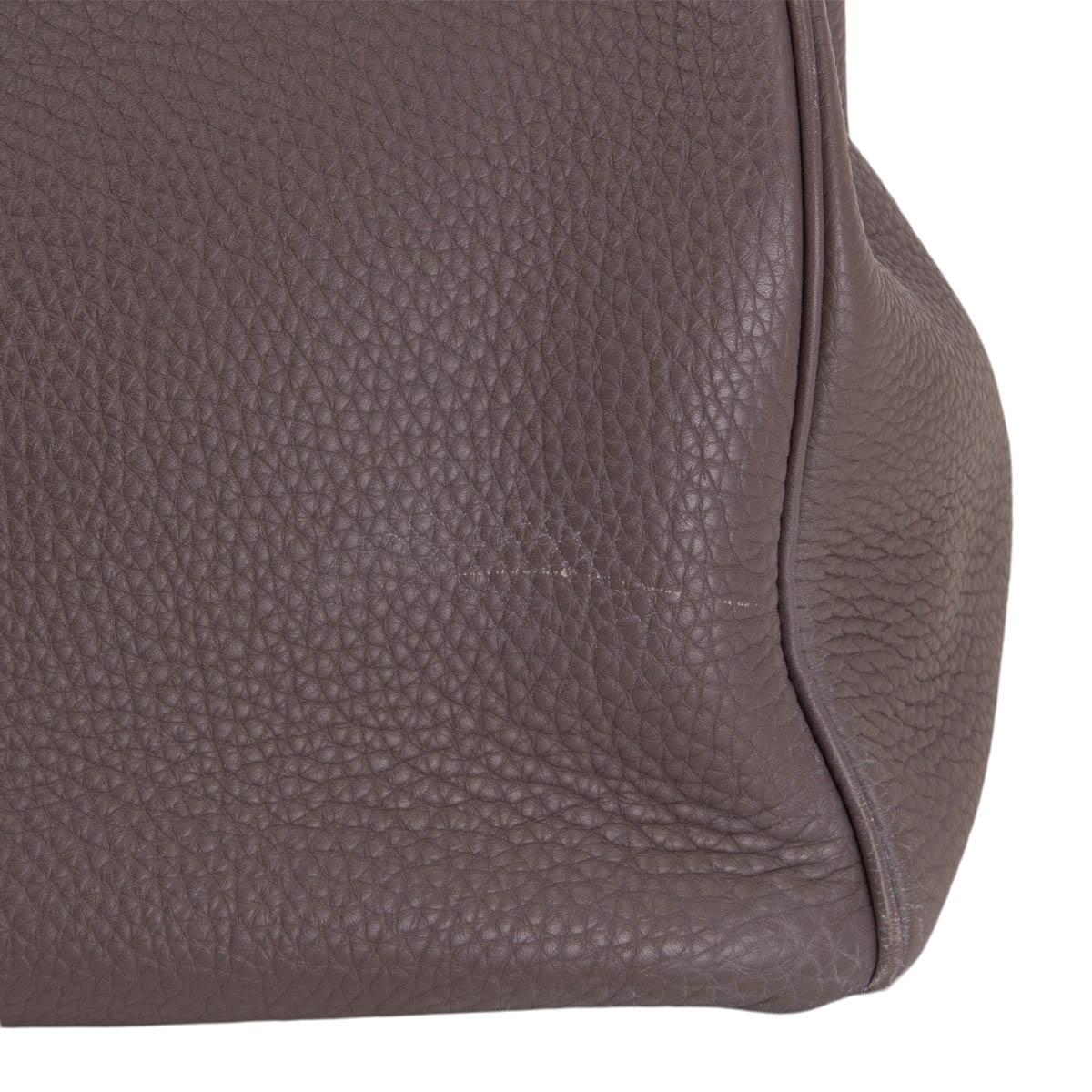 HERMES Etain grey Togo leather BIRKIN 35 Tote Bag Palladium For Sale 4