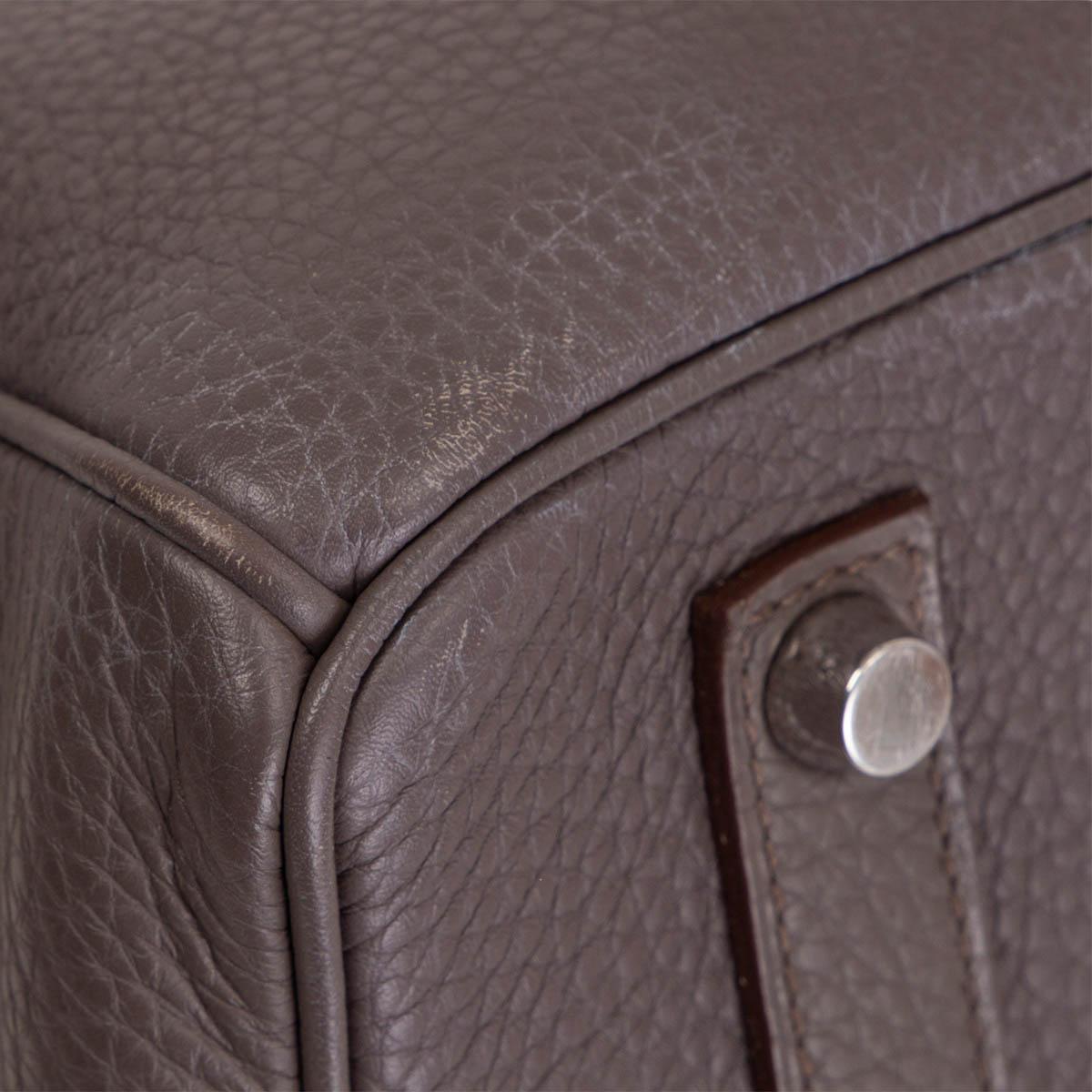 HERMES Etain grey Togo leather BIRKIN 35 Tote Bag Palladium For Sale 5