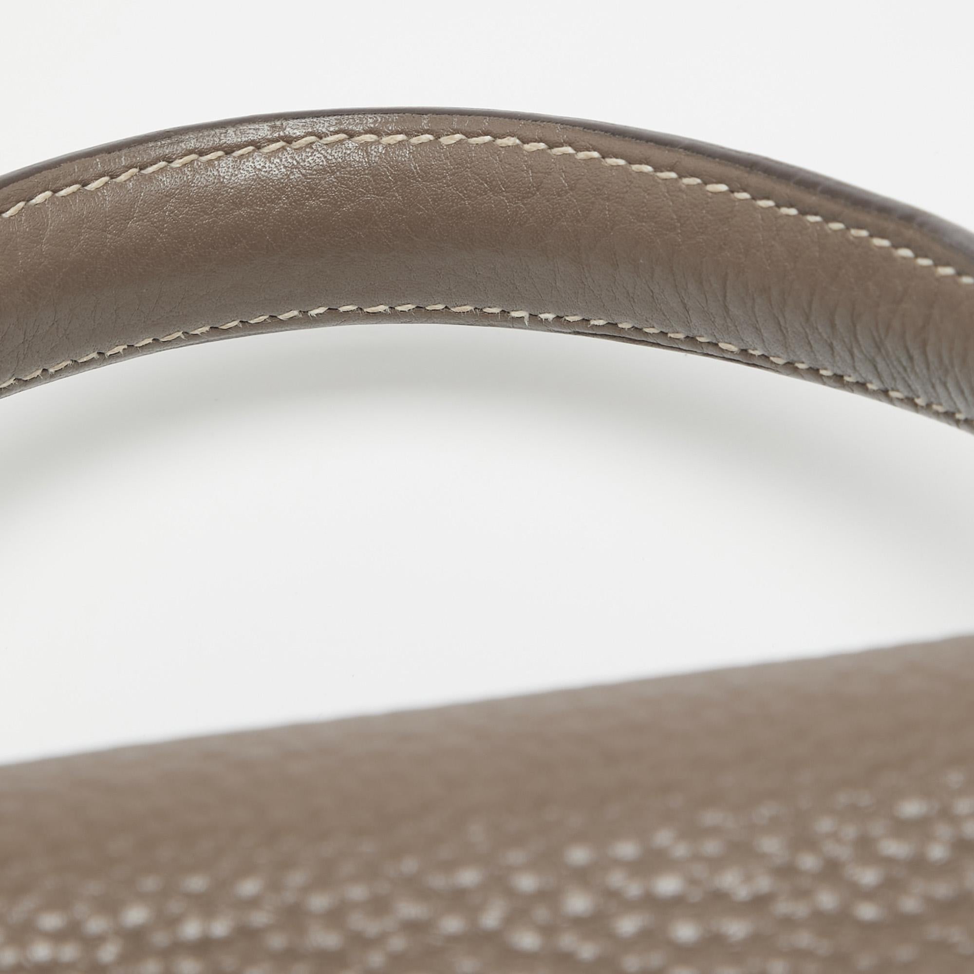 Women's Hermes Etain Taurillion Clemence Leather Palladium Finish Kelly Retourne 35 Bag For Sale