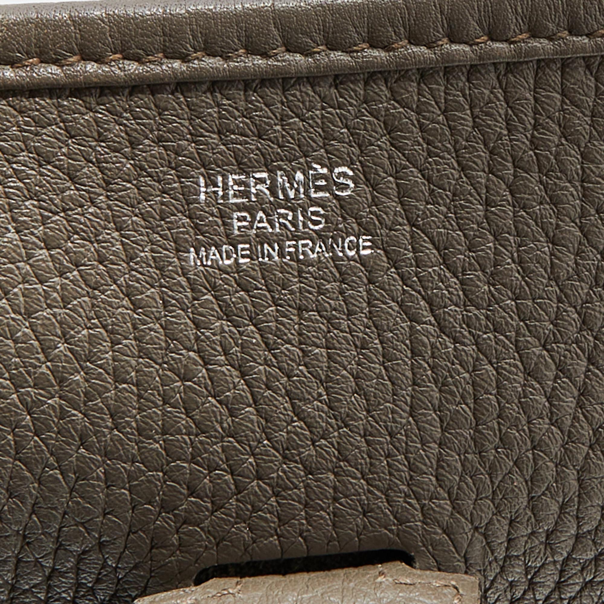 Hermes Etain Taurillon Clemence Leather Evelyne III Bag 2