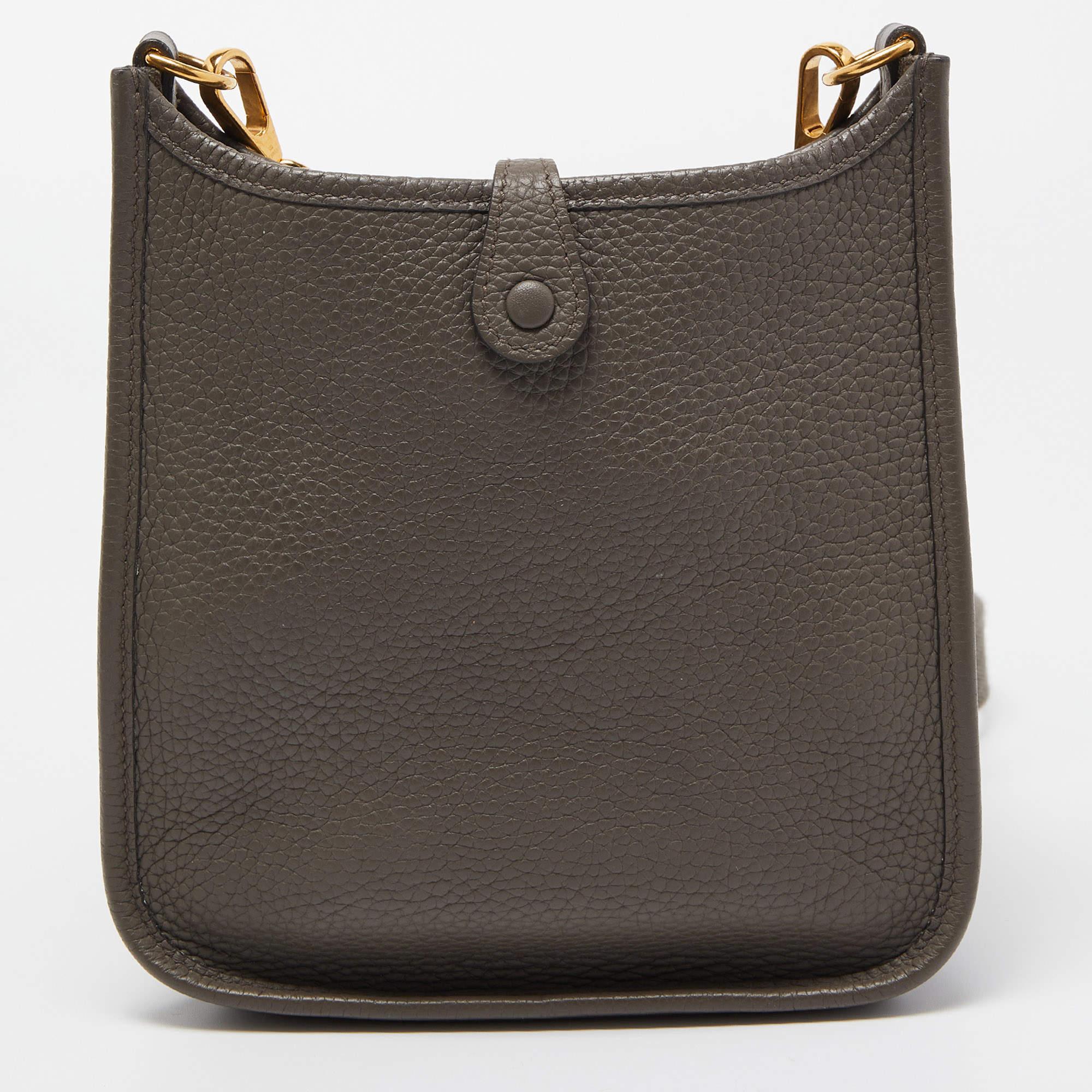 Hermes Etain Taurillon Clemence Leather Evelyne TPM Bag 1