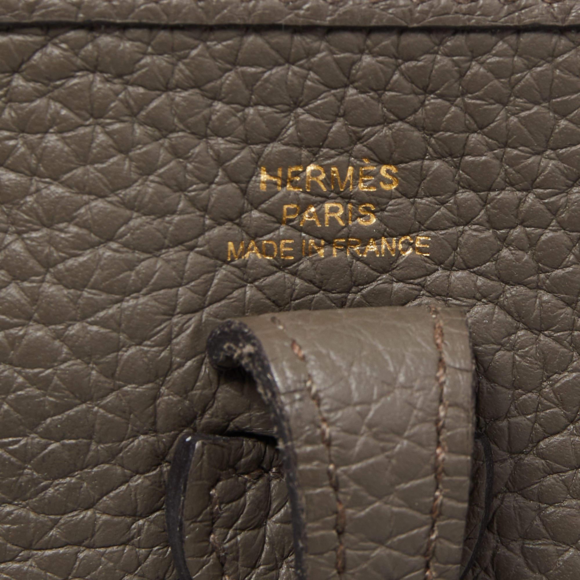 Hermes Etain Taurillon Clemence Leather Evelyne TPM Bag 4