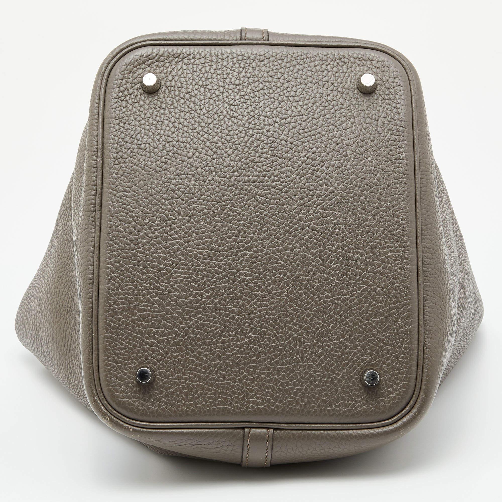 Hermes Etain Taurillon Clemence Leather Picotin Lock 22 Bag 1