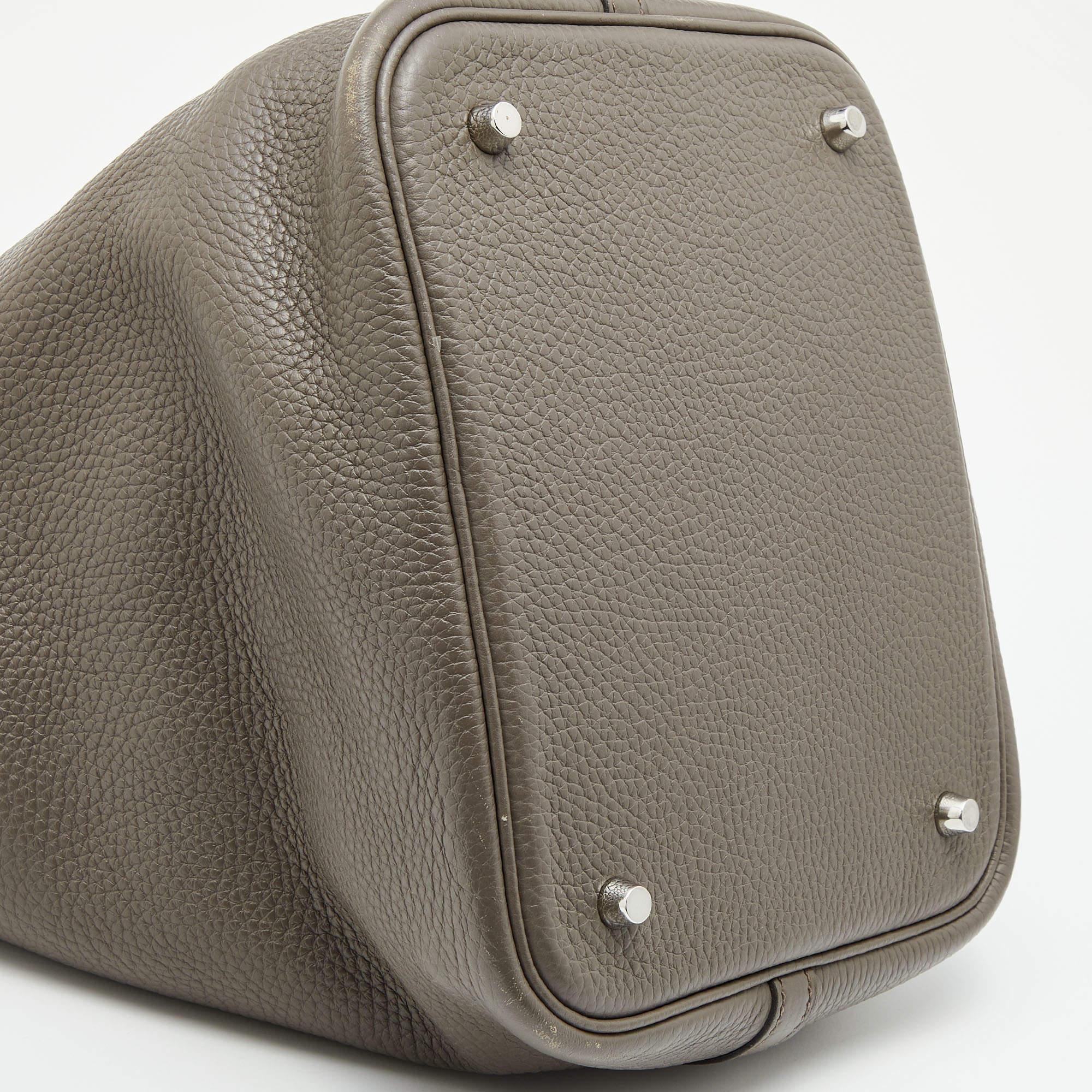 Hermes Etain Taurillon Clemence Leather Picotin Lock 22 Bag 3