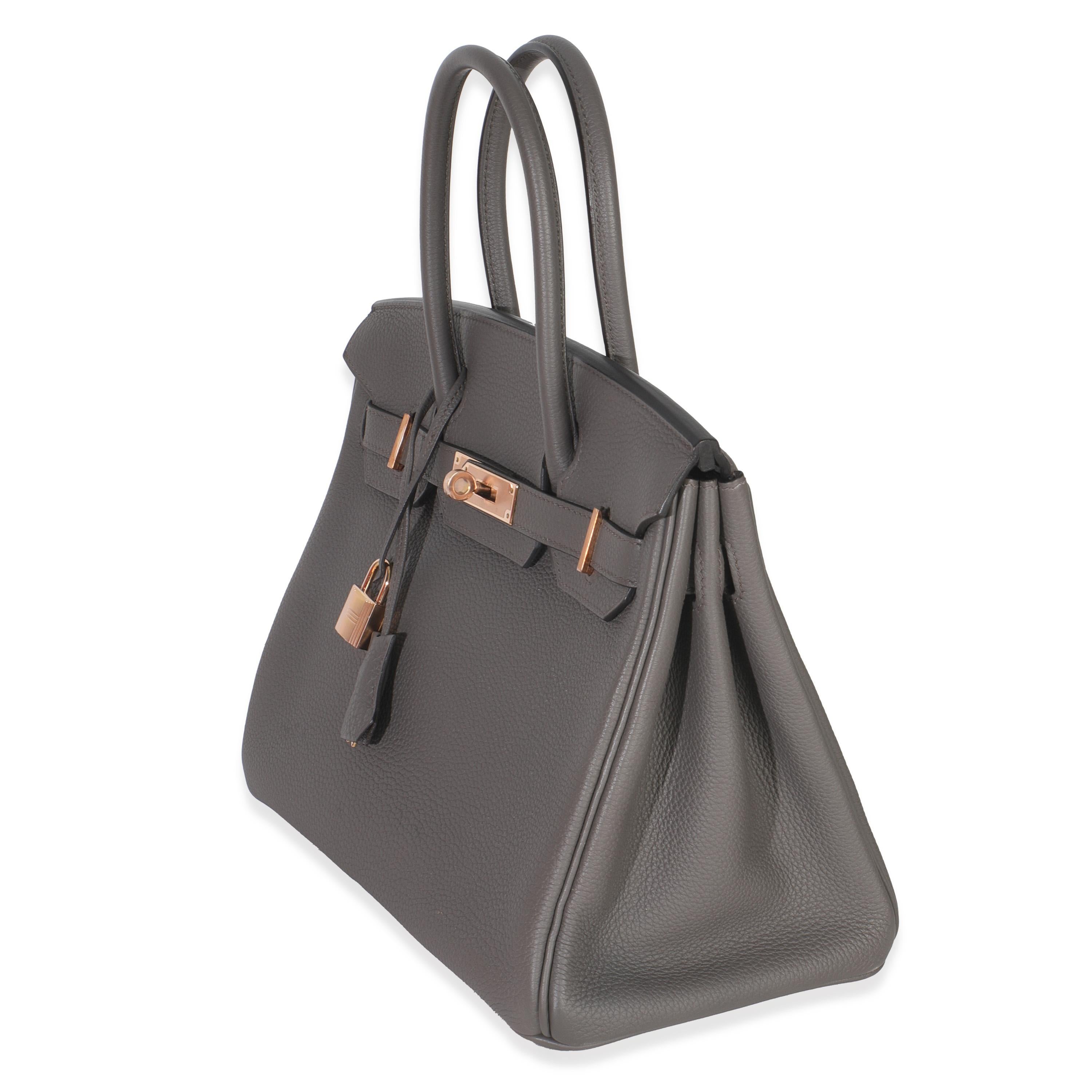 Hermès Etain Togo Birkin 30 RGHW (Grau) im Angebot