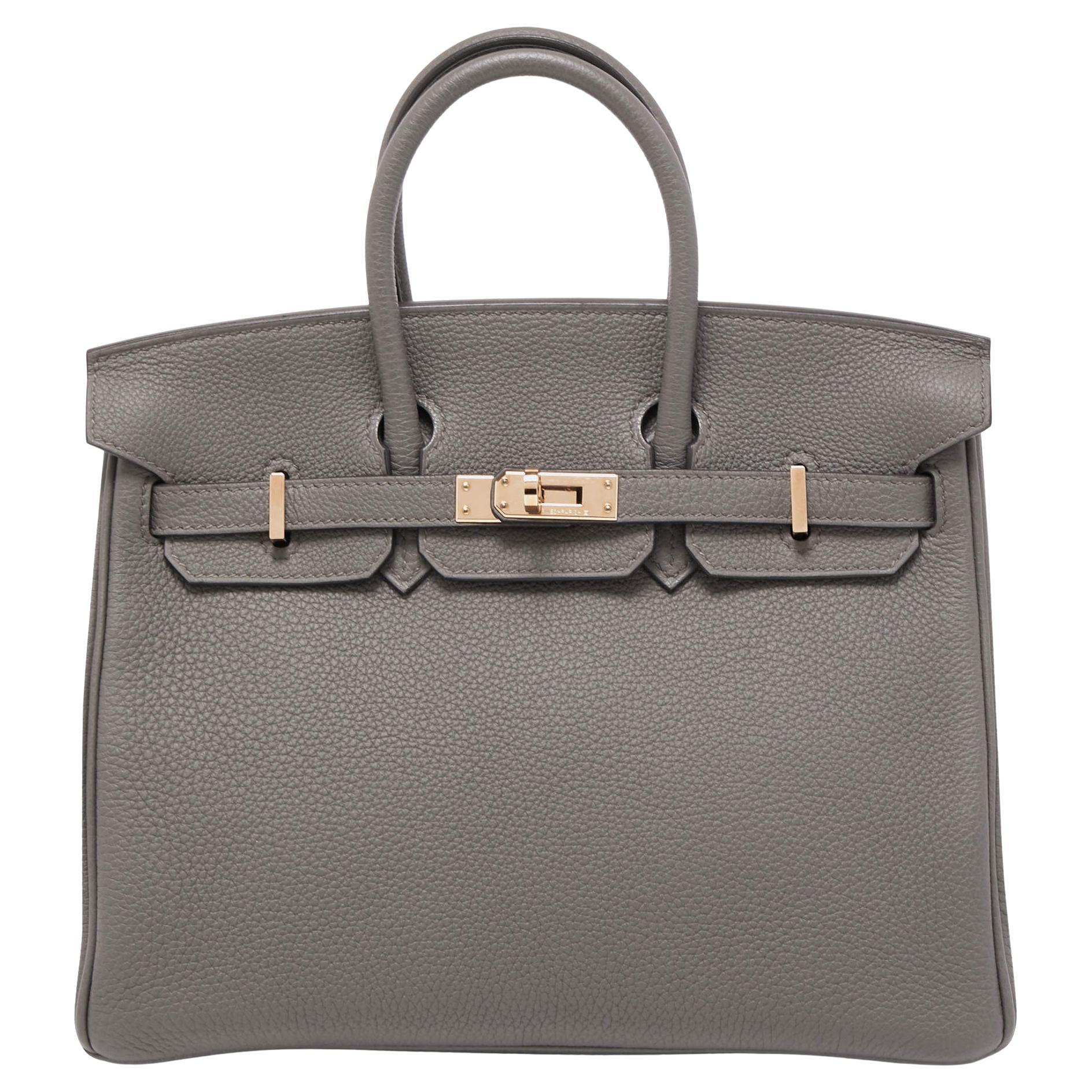 Hermes Etain Togo Leather Gold Finish Birkin 25 Bag