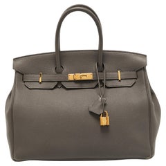 Hermès Etain Togo Leder Gold Finish Birkin 35 Tasche