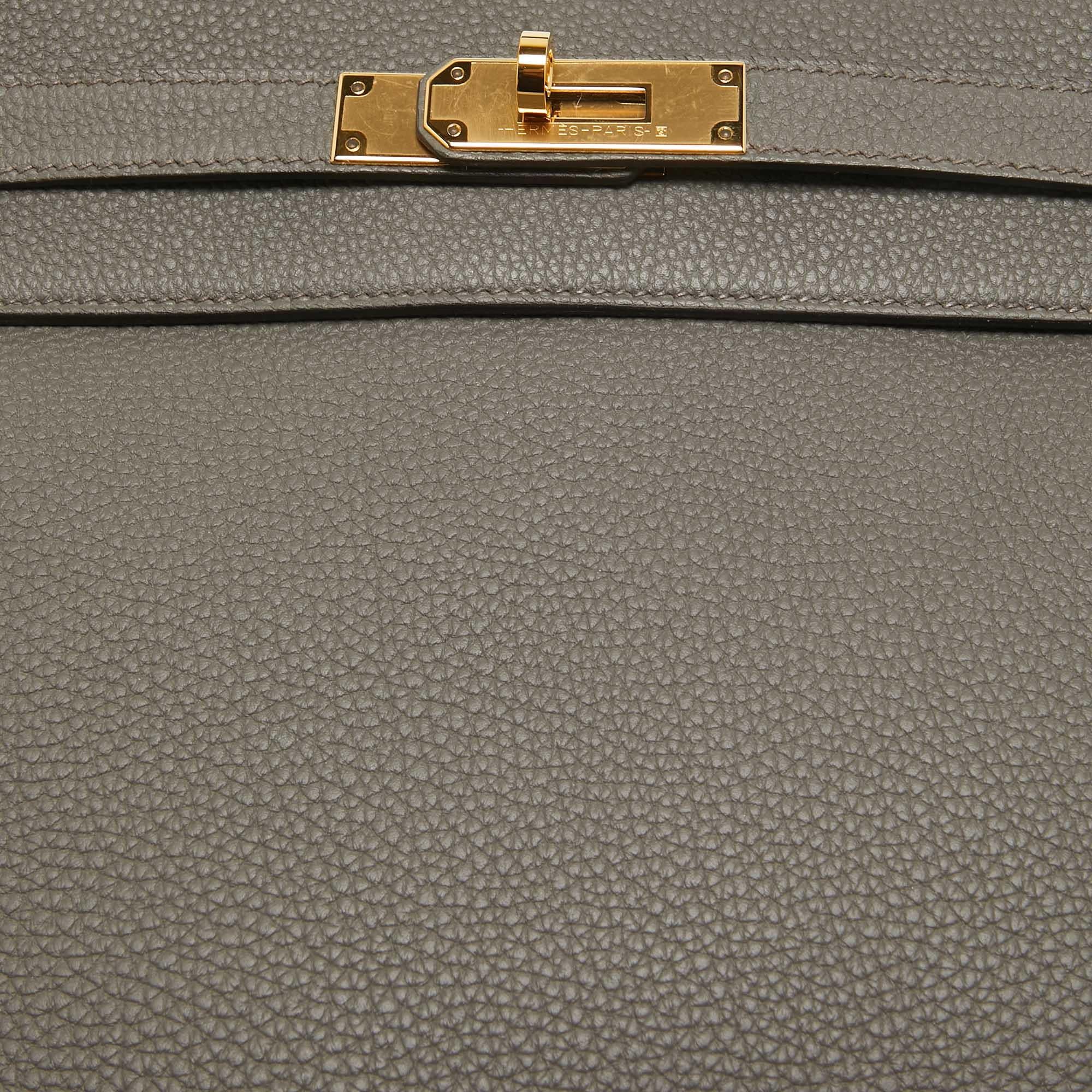 Hermes Etain Togo Leather Gold Finish Kelly Retourne 32 Bag 1