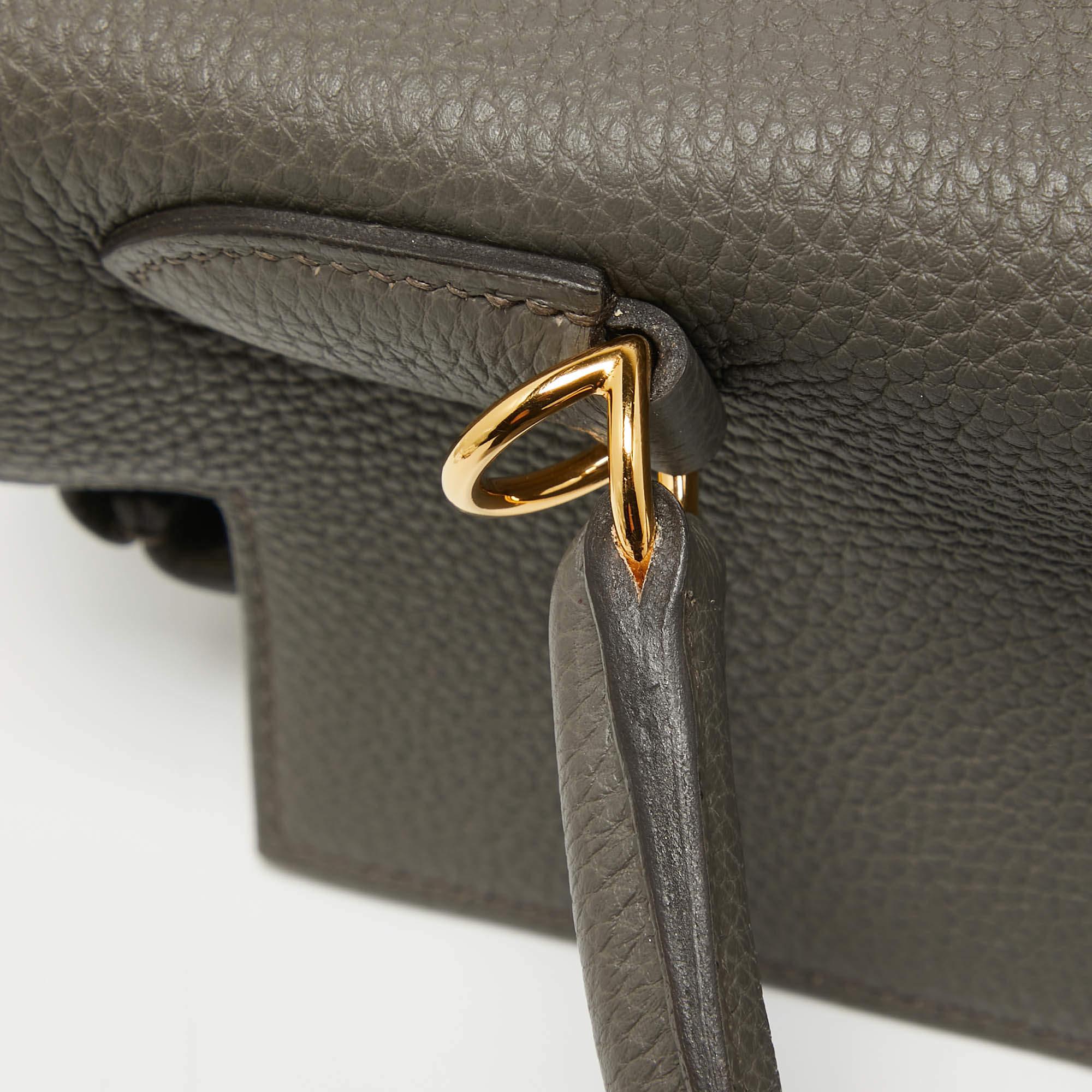 Hermes Etain Togo Leather Gold Finish Kelly Retourne 32 Bag 2