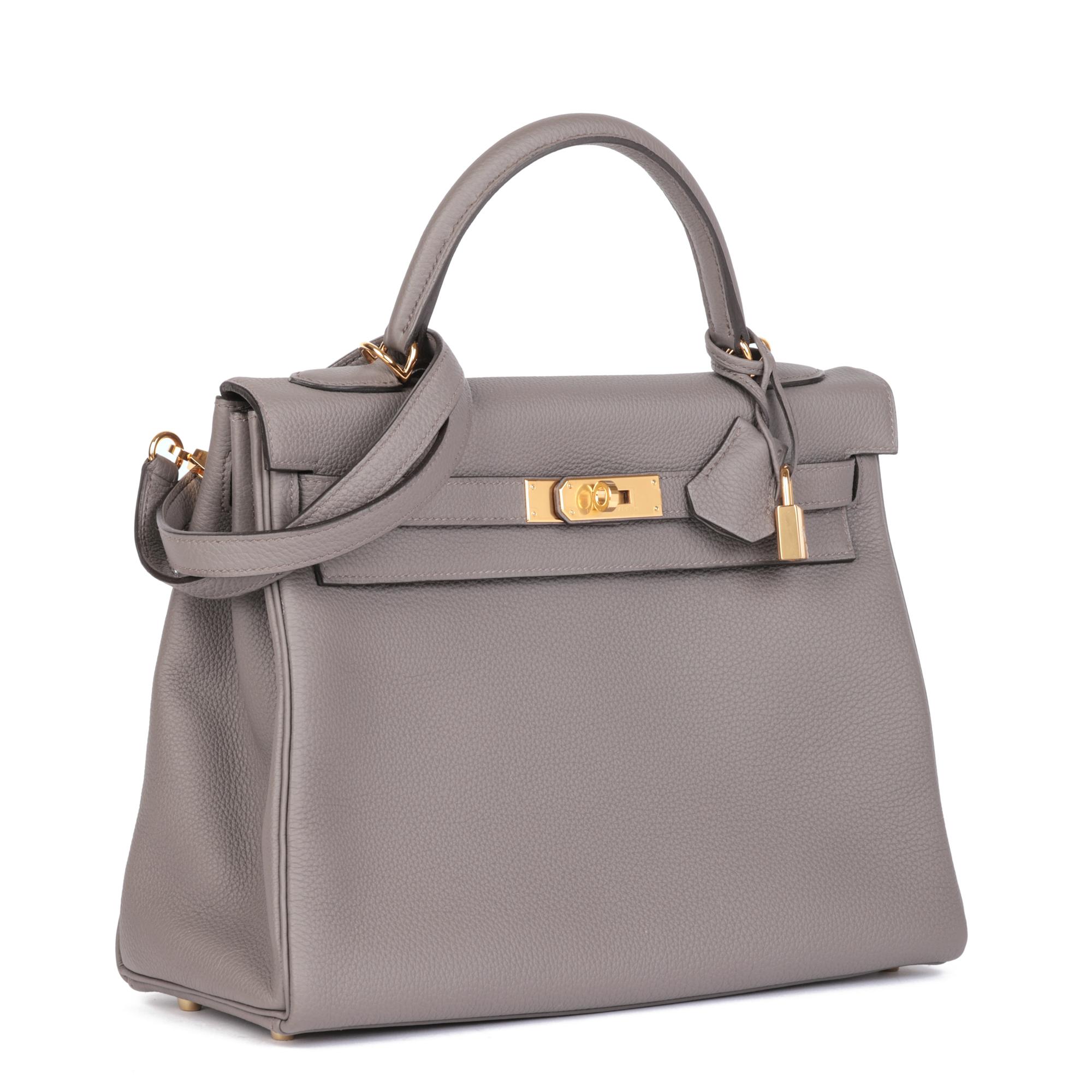 Hermès Etain Togo Leather Kelly 32cm Retourne

CONDITION NOTES
This item is in unworn condition.

BRAND	Hermès
MODEL	Kelly 32cm
AGE	2019
GENDER	Women's
MATERIAL(S)	Togo Leather
COLOUR	Grey
BRAND COLOUR	Etain
HARDWARE	Gold
INTERIOR	Grey