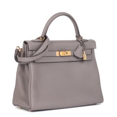 Hermès Etain Togo Leder Kelly 32cm Retourne