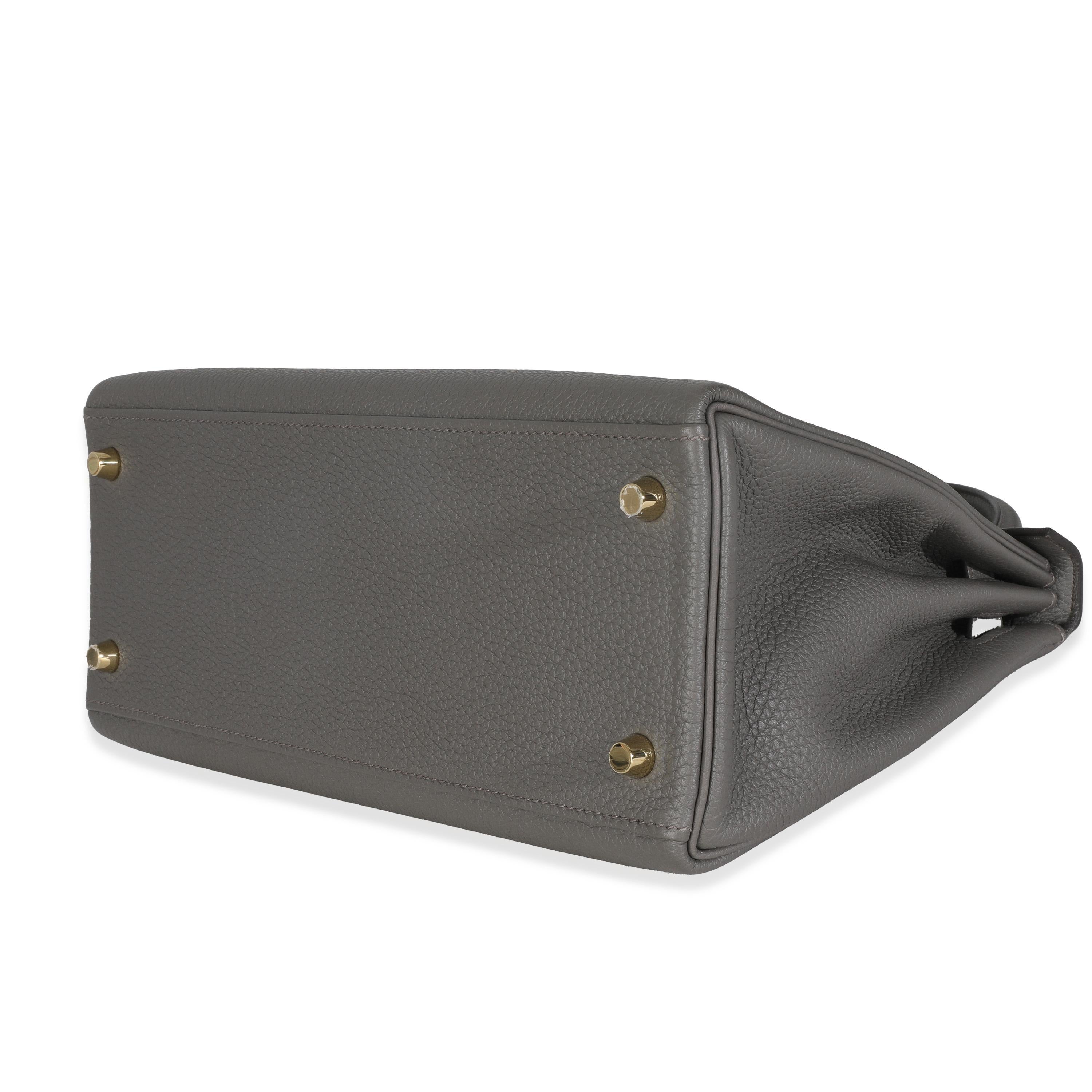 Hermès Etain Togo Retourne Kelly 28 GHW For Sale 2