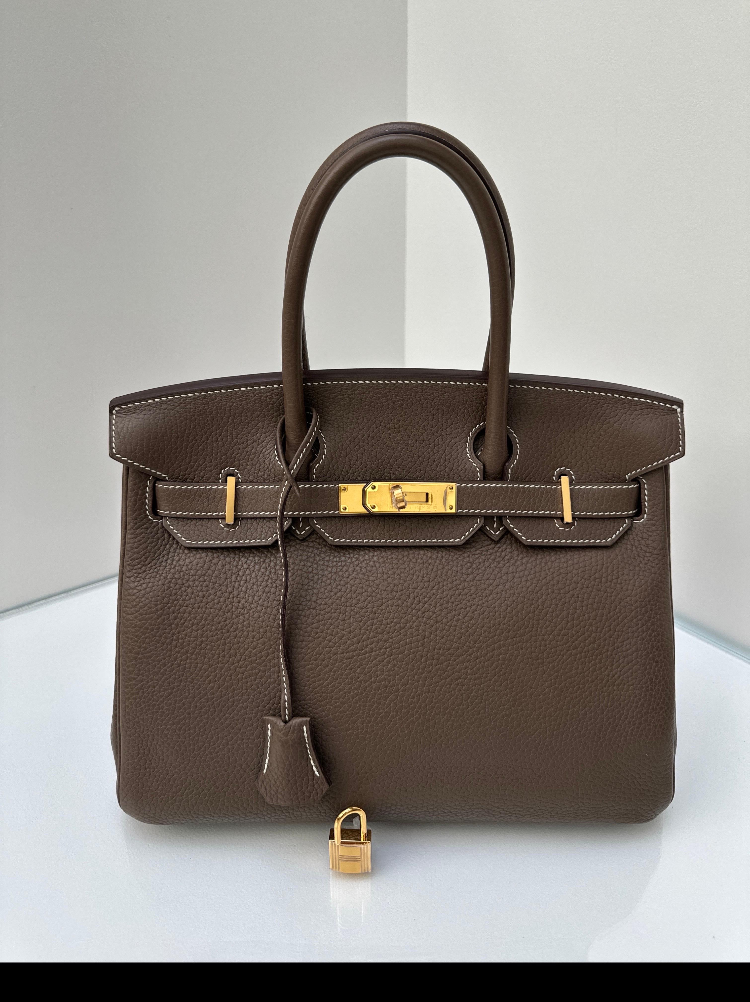 Hermès - Sac Birkin 30 couleur étoupe en vente 7
