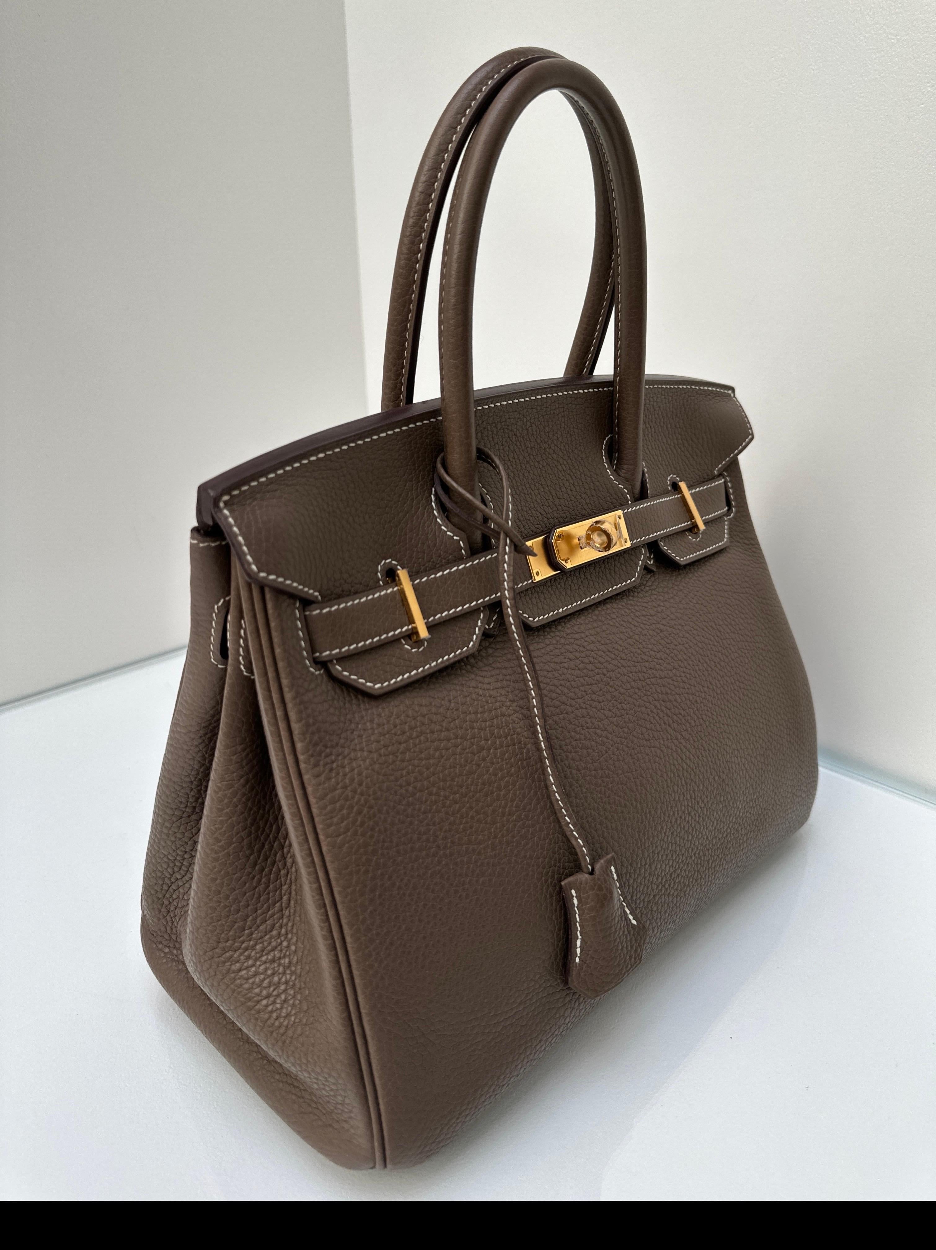 Hermès - Sac Birkin 30 couleur étoupe en vente 8
