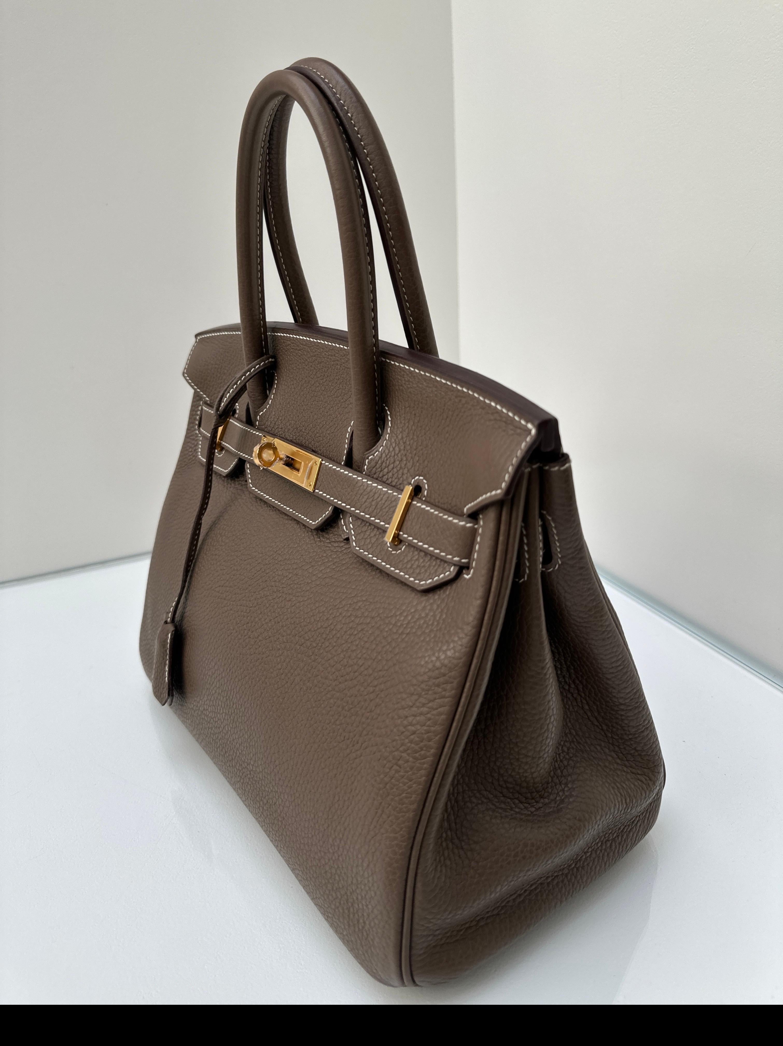 Hermès - Sac Birkin 30 couleur étoupe en vente 9