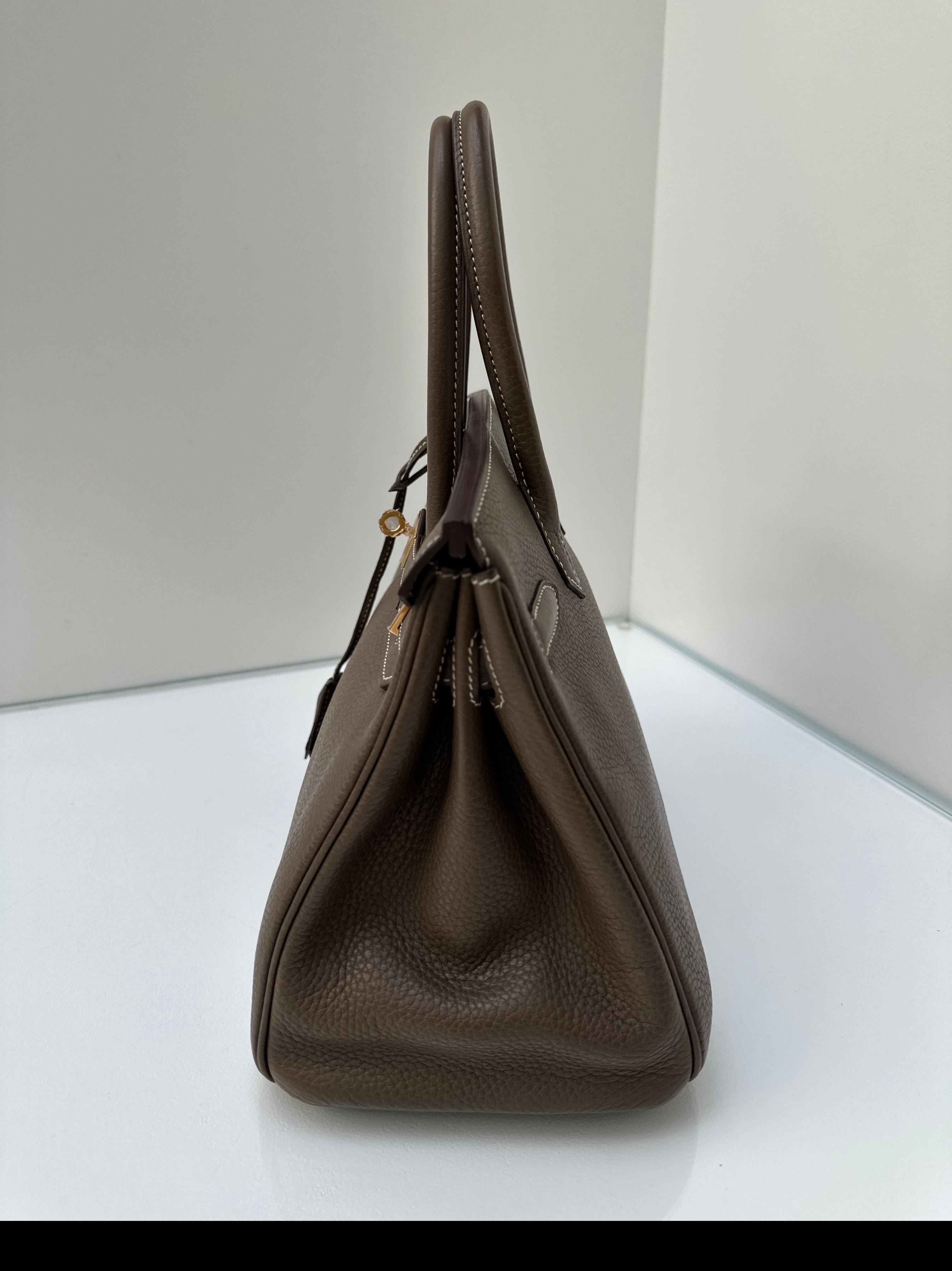 Hermès - Sac Birkin 30 couleur étoupe en vente 10