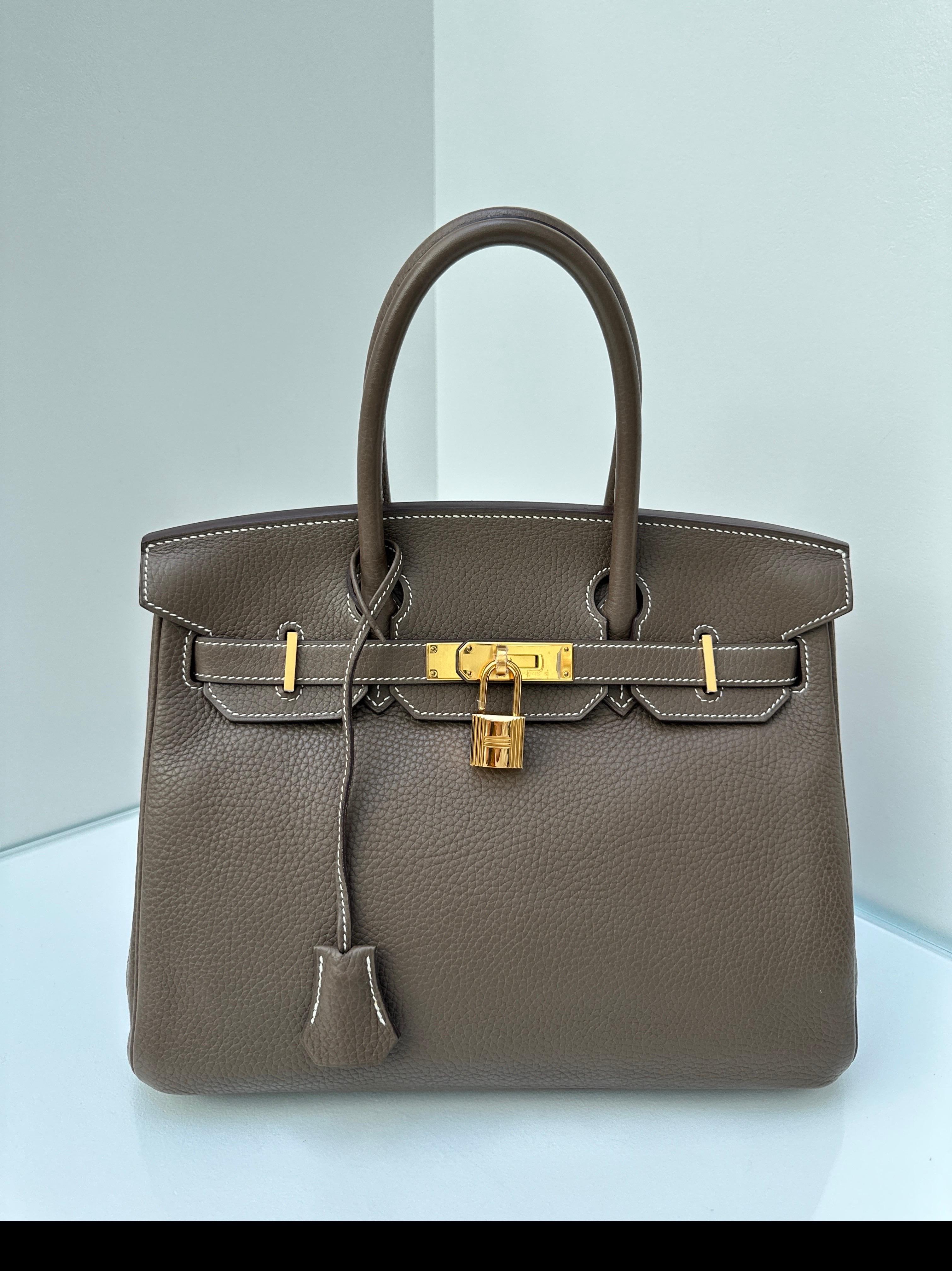 Hermès - Sac Birkin 30 couleur étoupe en vente 14