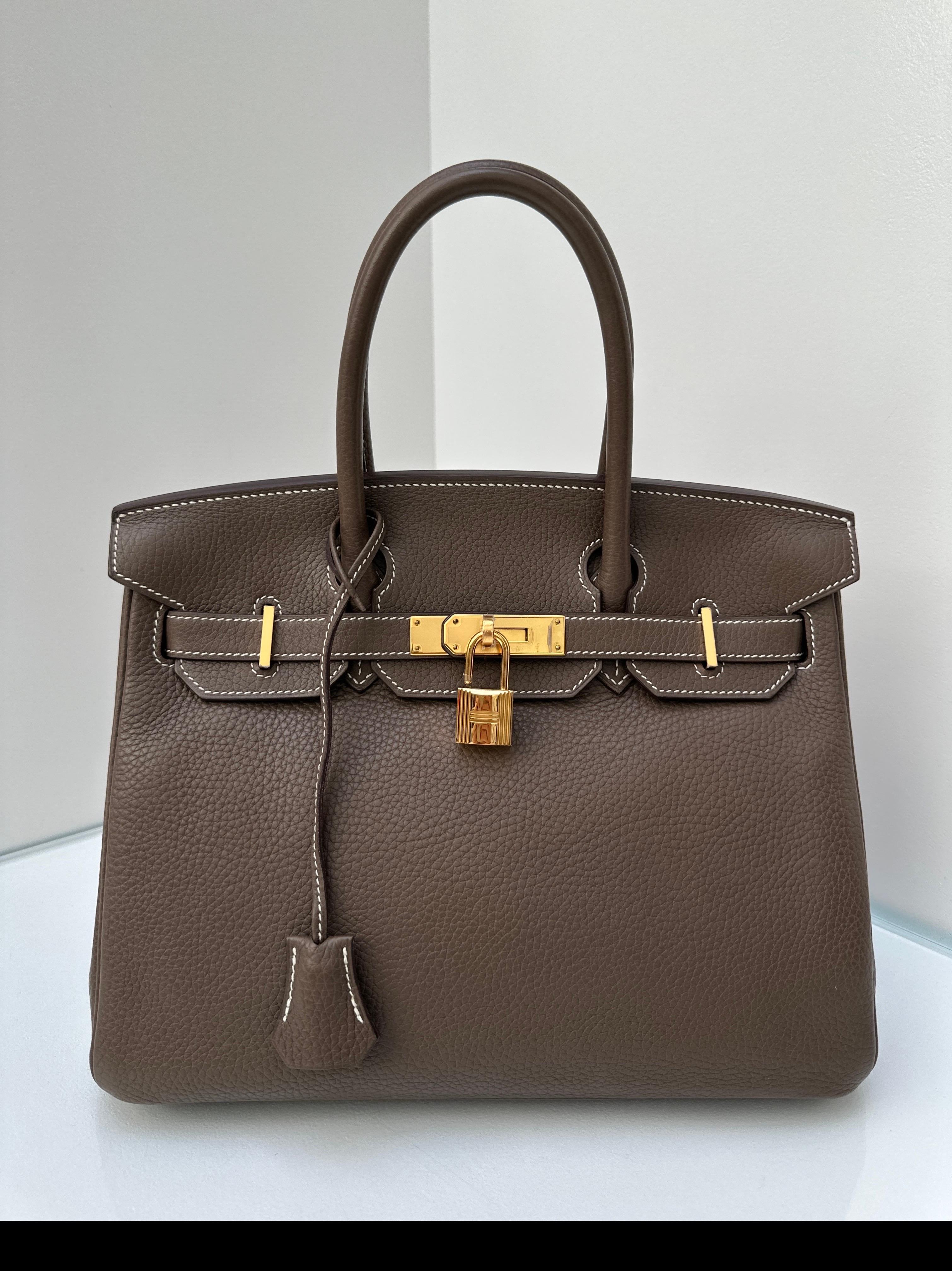 Hermès - Sac Birkin 30 couleur étoupe en vente 15