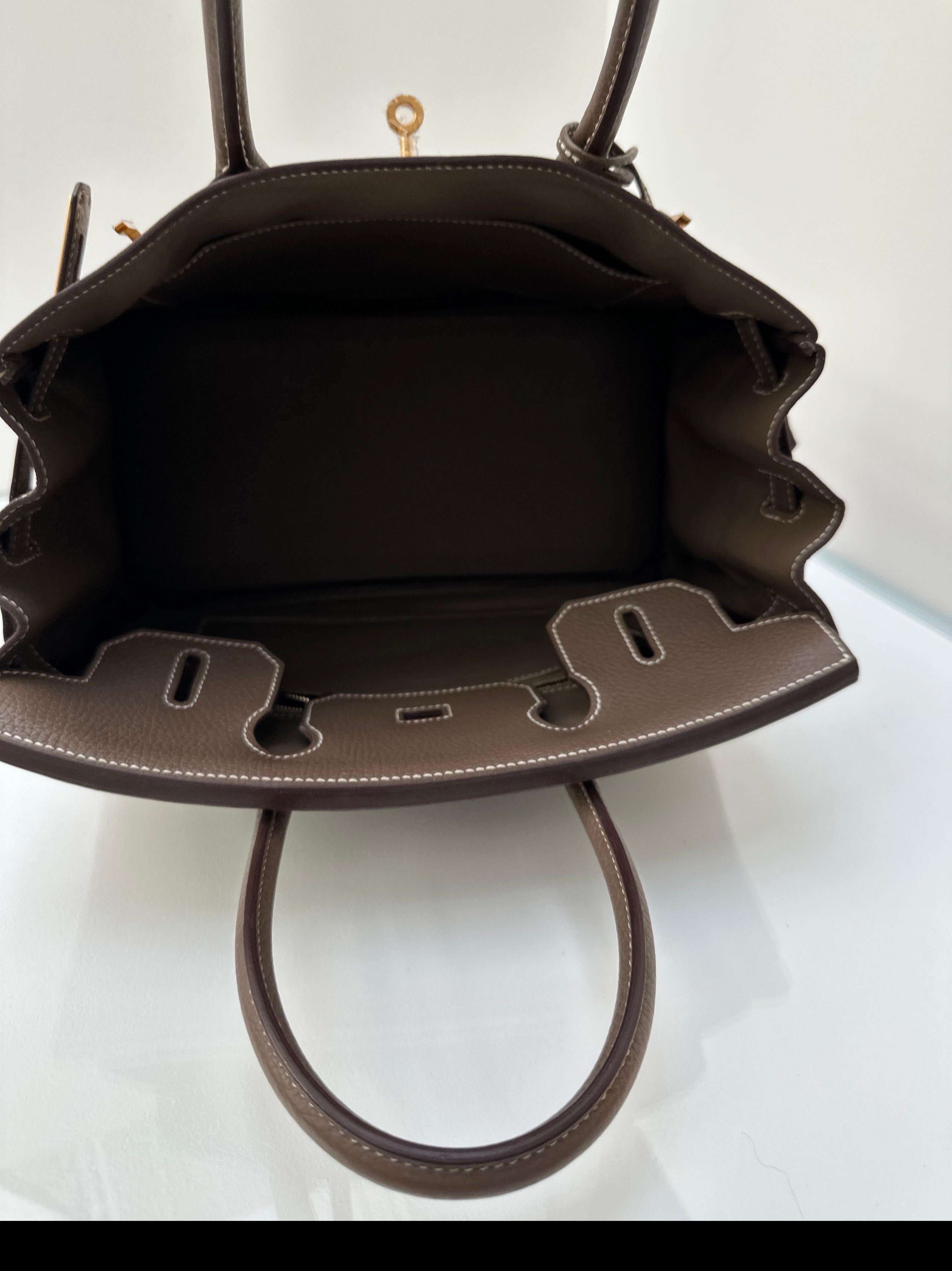 Hermès - Sac Birkin 30 couleur étoupe en vente 4