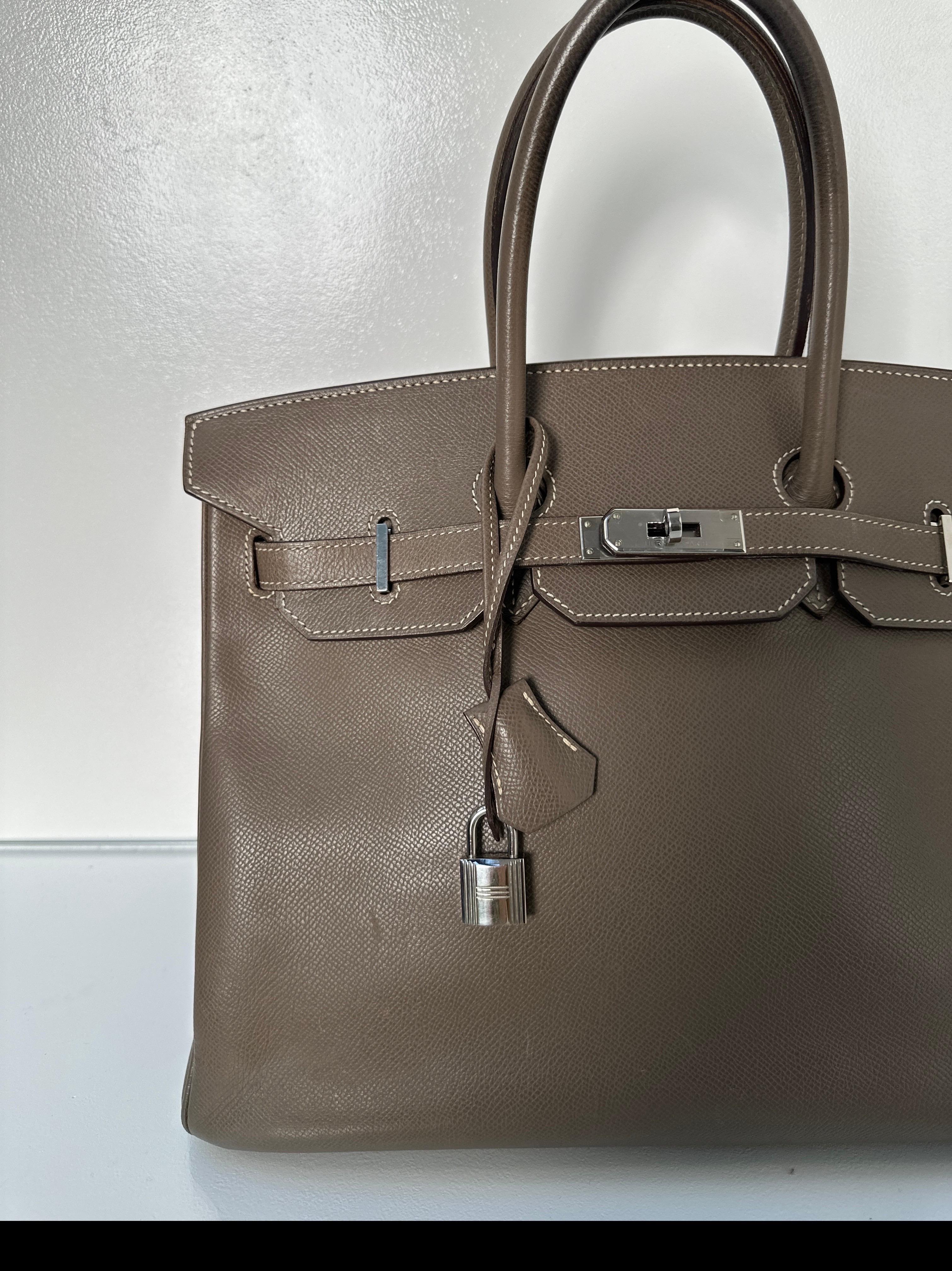 Hermes Etoupe Birkin 35 Bag 5