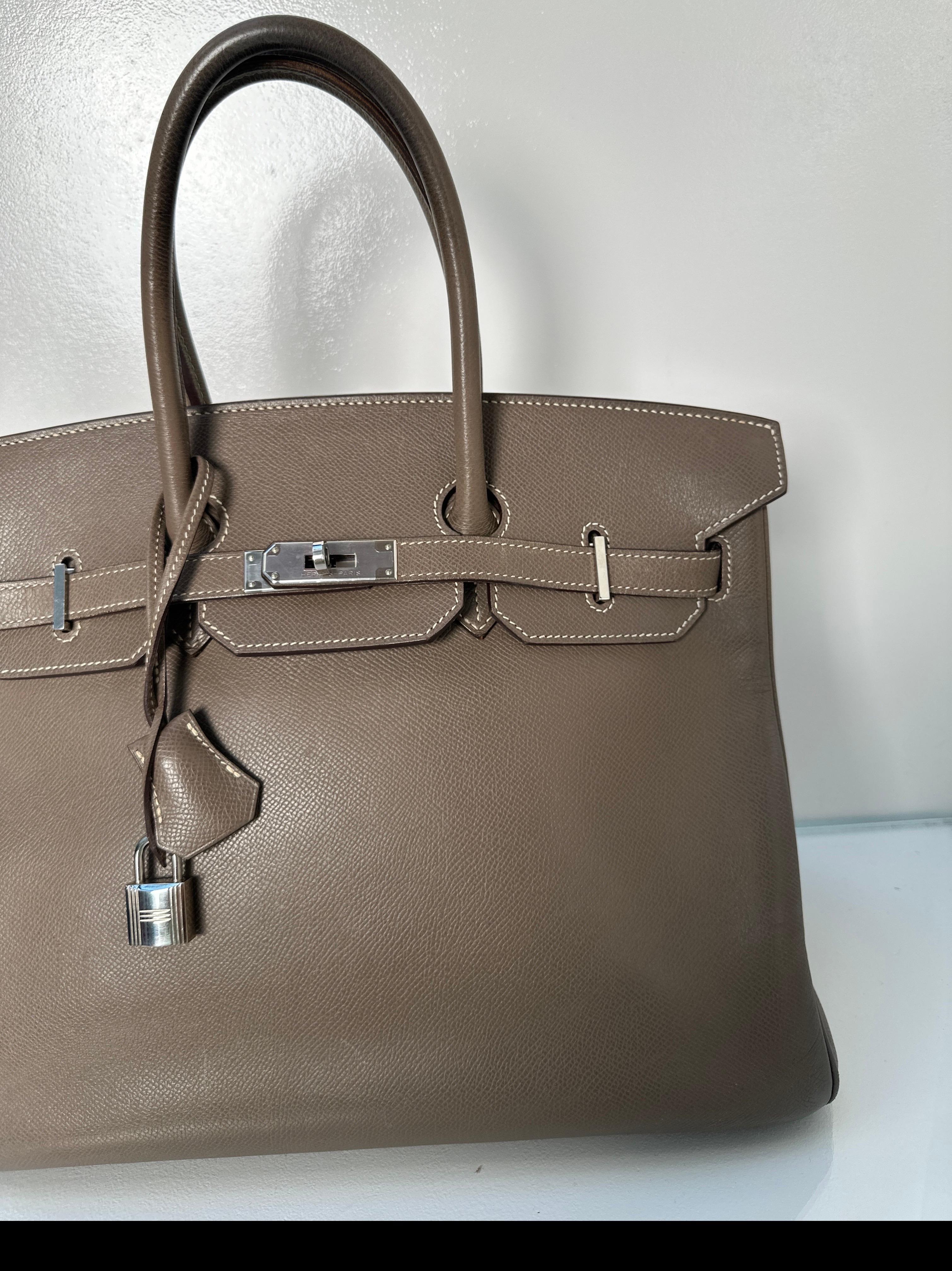 Hermes Etoupe Birkin 35 Bag 6