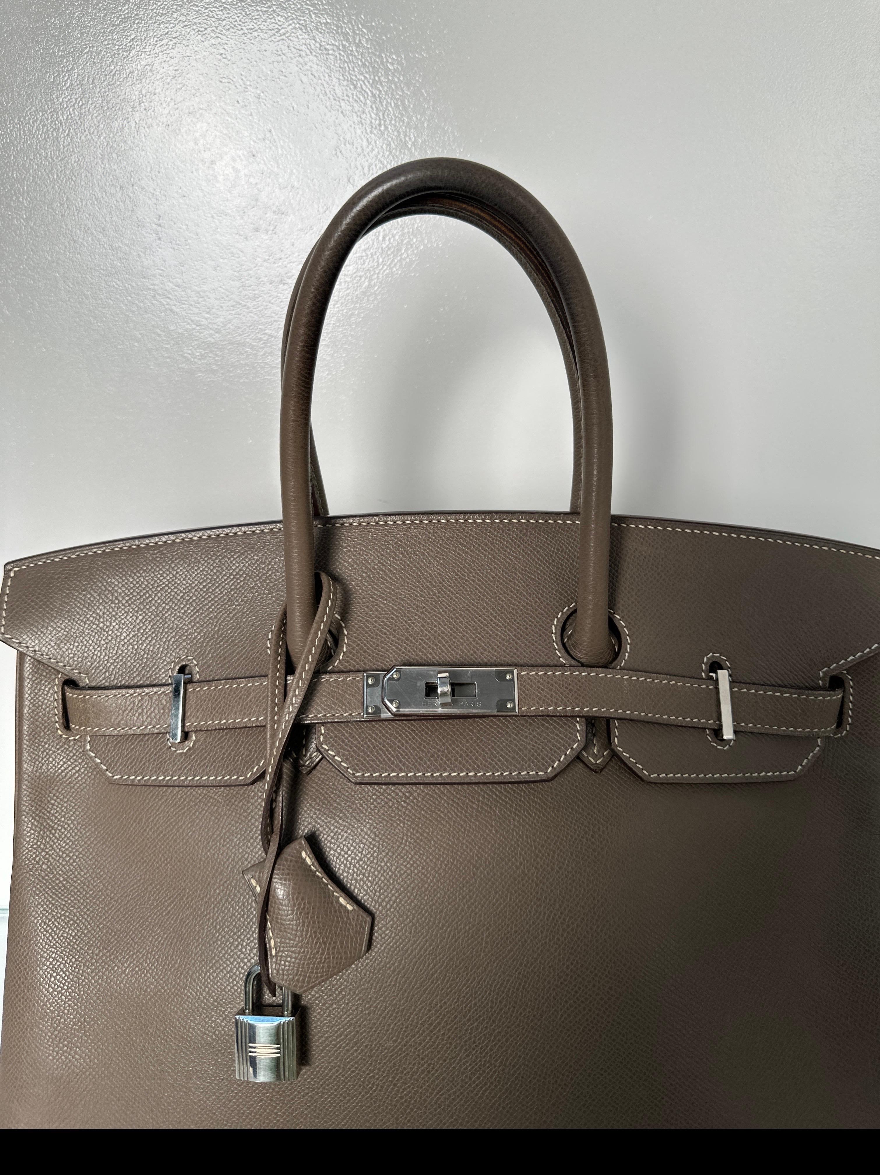 Hermes Etoupe Birkin 35 Bag 7