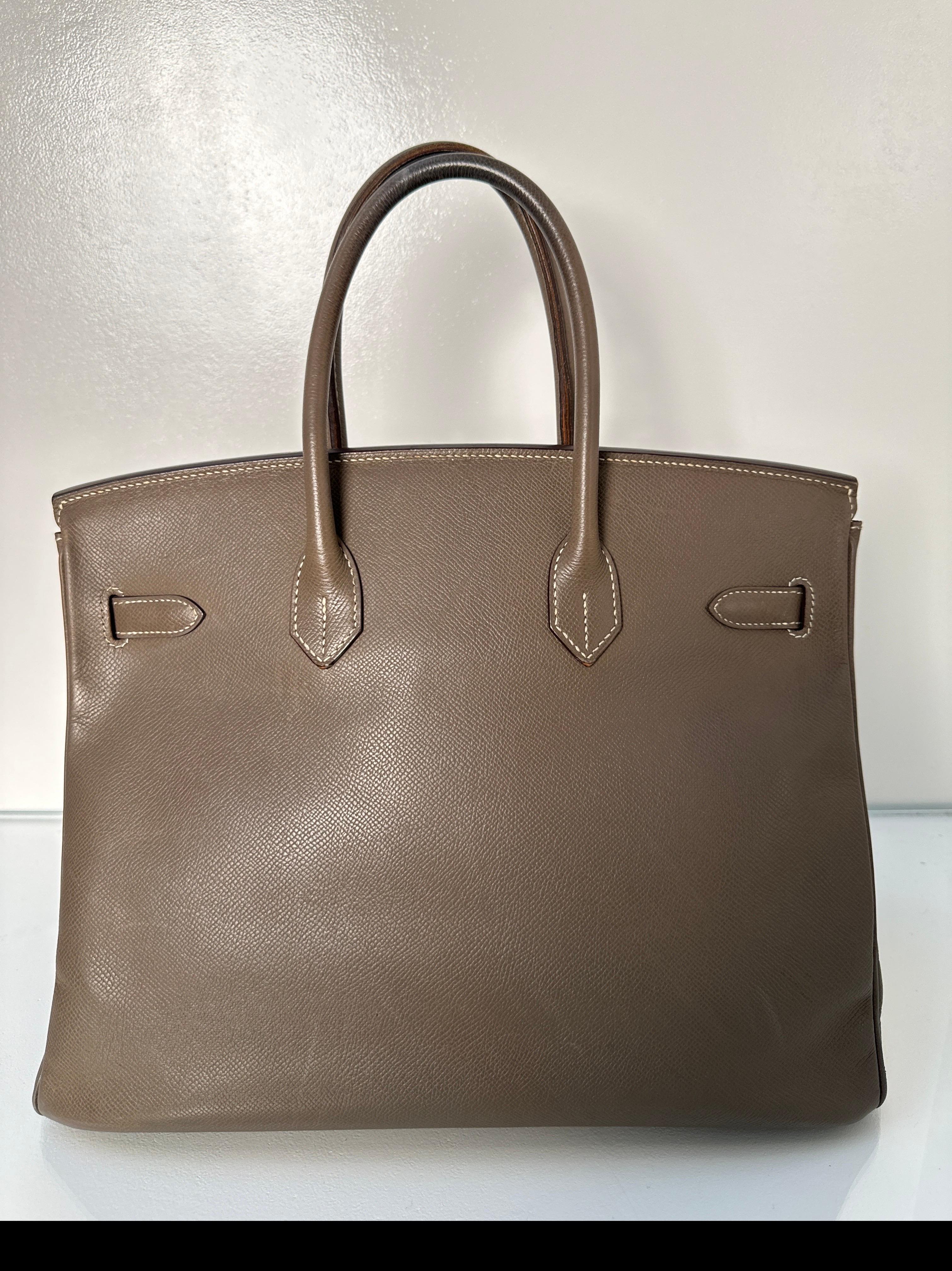Hermes Etoupe Birkin 35 Bag 8