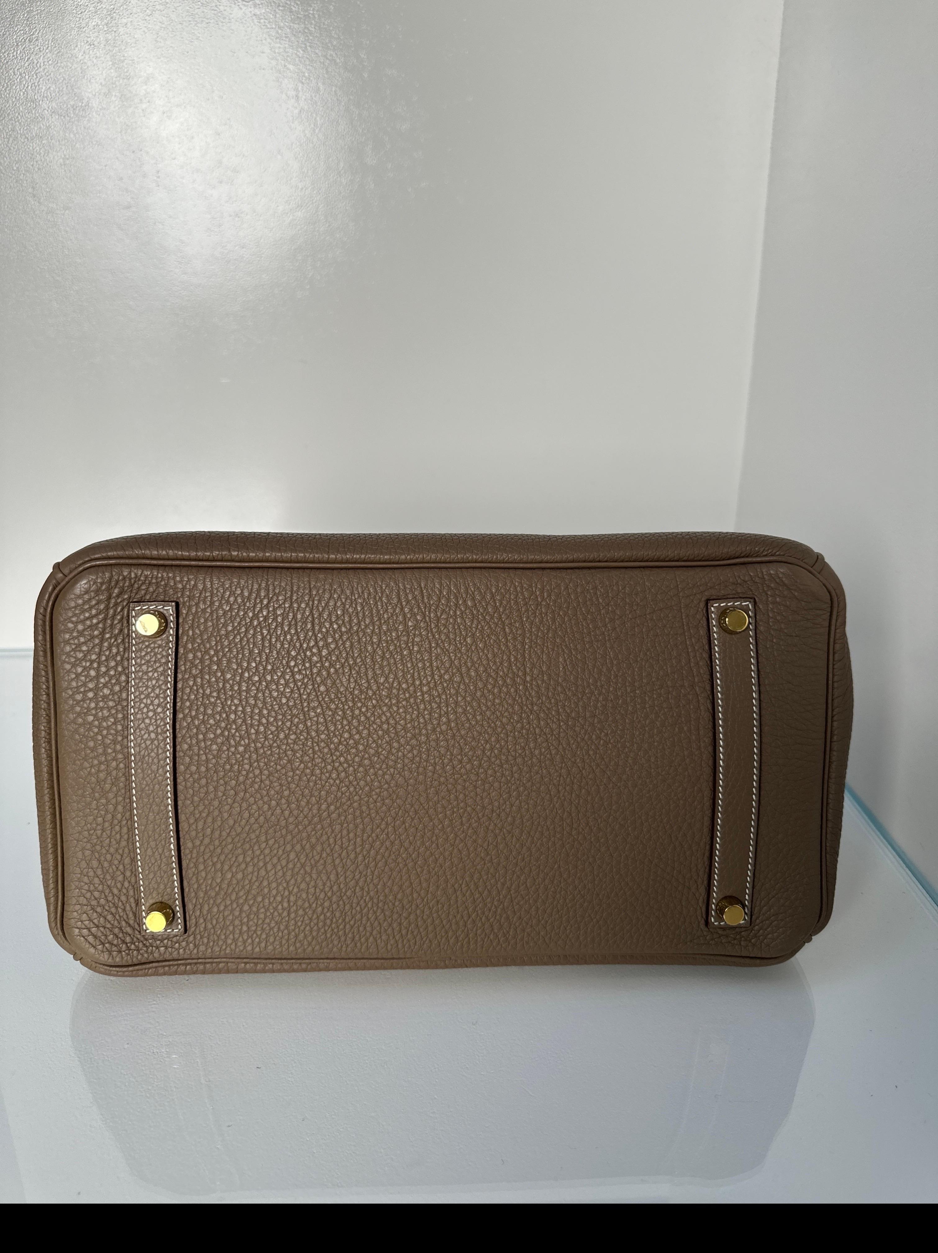 Hermes Etoupe Birkin 35 Bag 9