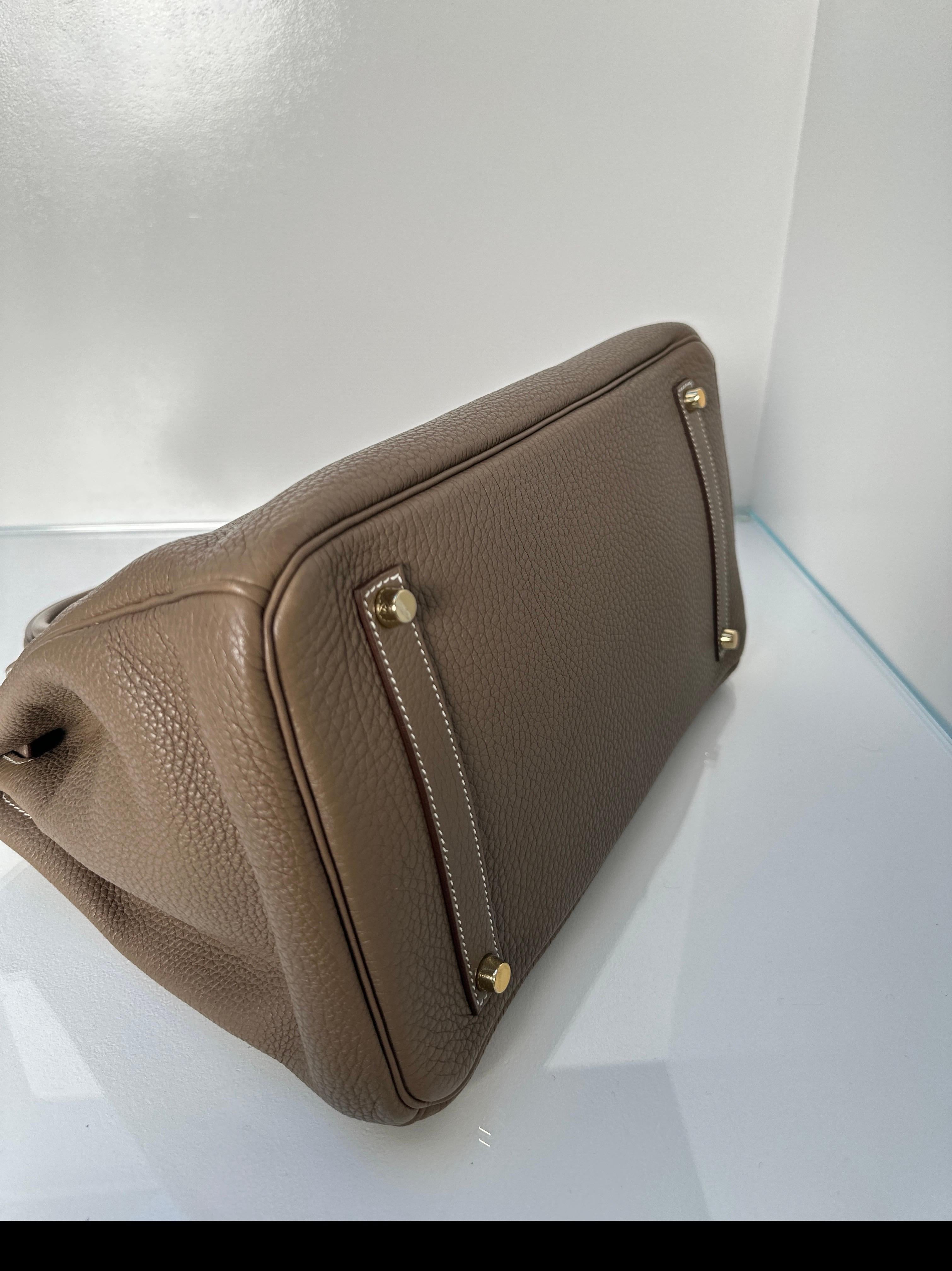 Hermes Etoupe Birkin 35 Bag 10